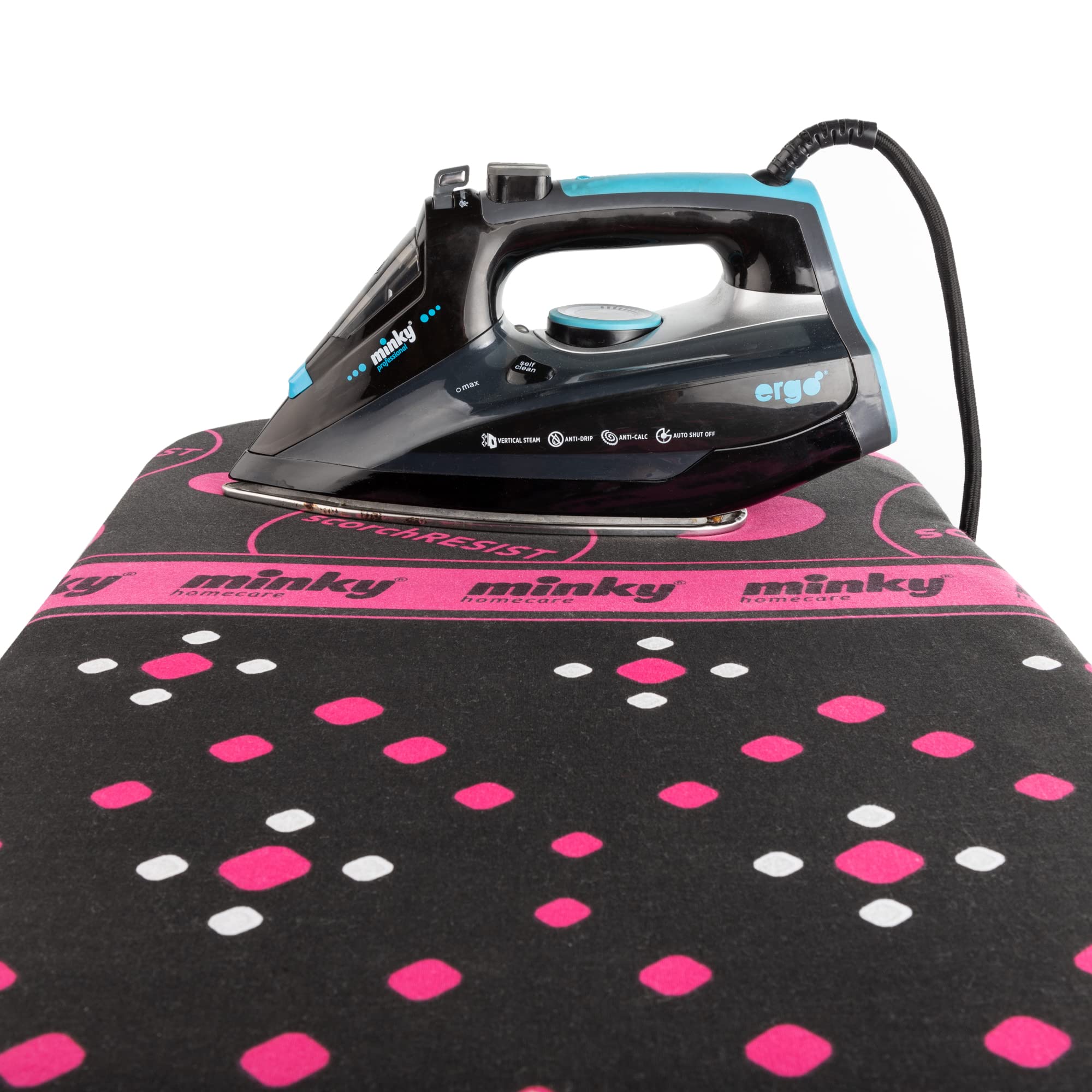 Minky Large Compact Ironing Board with Scorch Resist Zone | 122 x 38cm Surface | Made in the UK 8