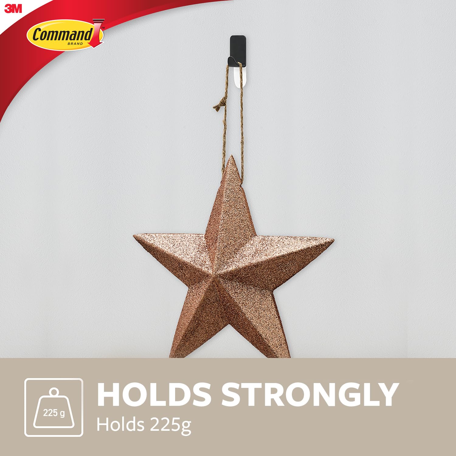 Command Small Metallic Hooks - Damage-Free Hanging | Matt Black | 4 Hooks & 5 Strips 5