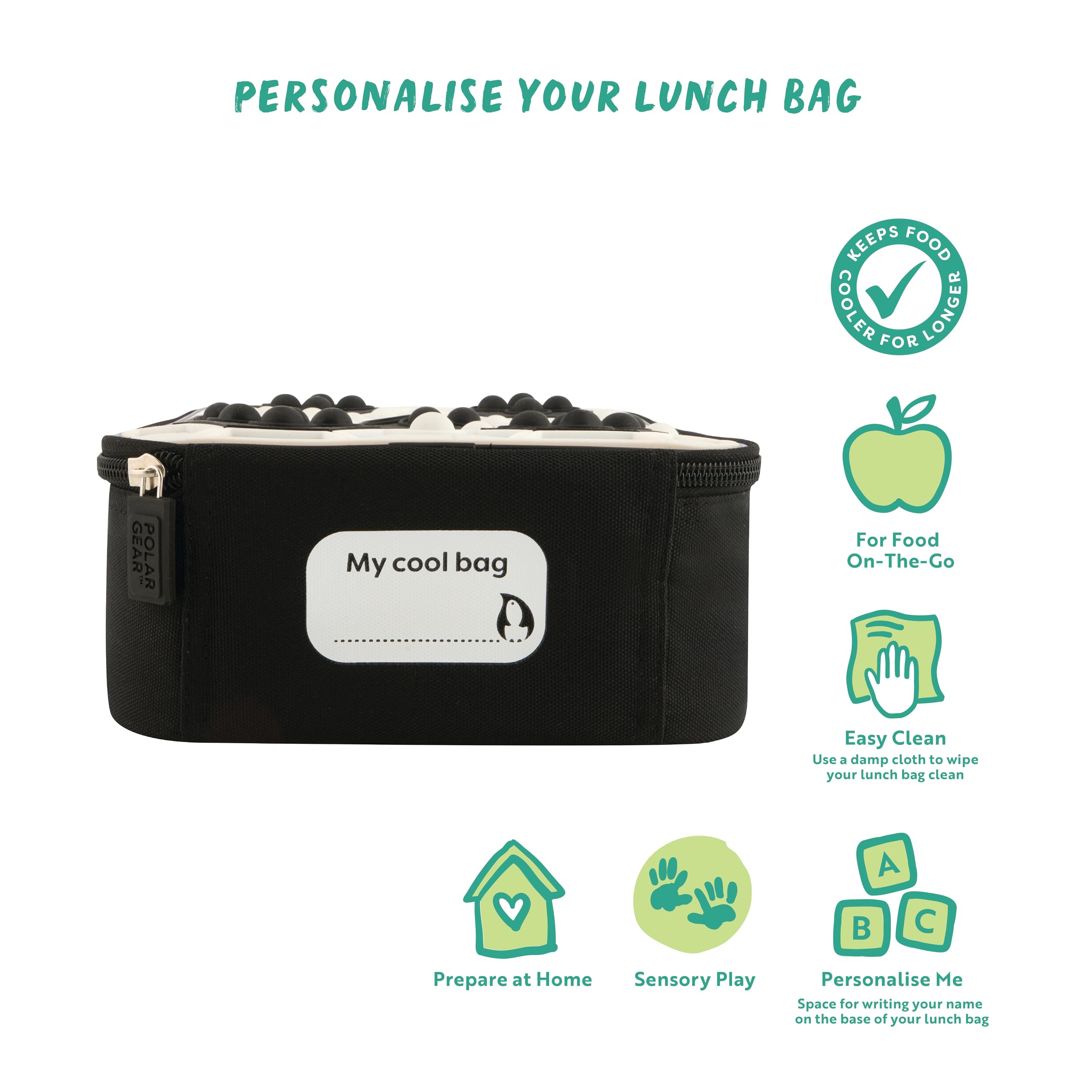 Polar Gear Kids Football Sensory Pop It Lunch Bag - Insulated, Lightweight, Wipe-Clean Interior 4