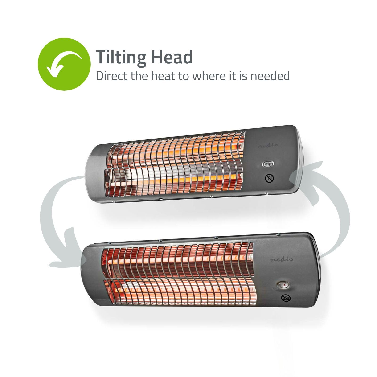 NEDIS Wall-Mountable Electric Bathroom Heater - 1200W Max | 2 Heat Settings | IPX4 Splashproof 6