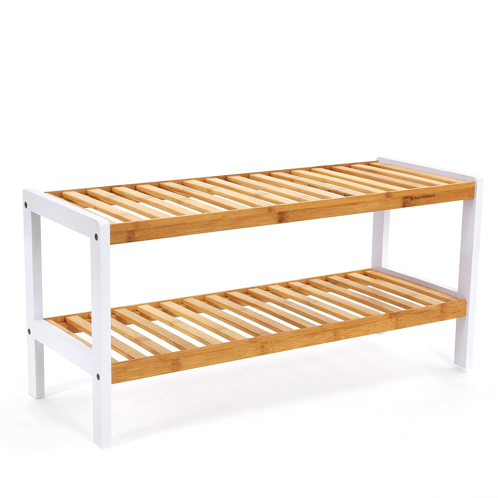 SONGMICS 2-Tier Bamboo Shoe Rack - 70 cm Wide Storage Shelf | 20 kg Capacity | Portable