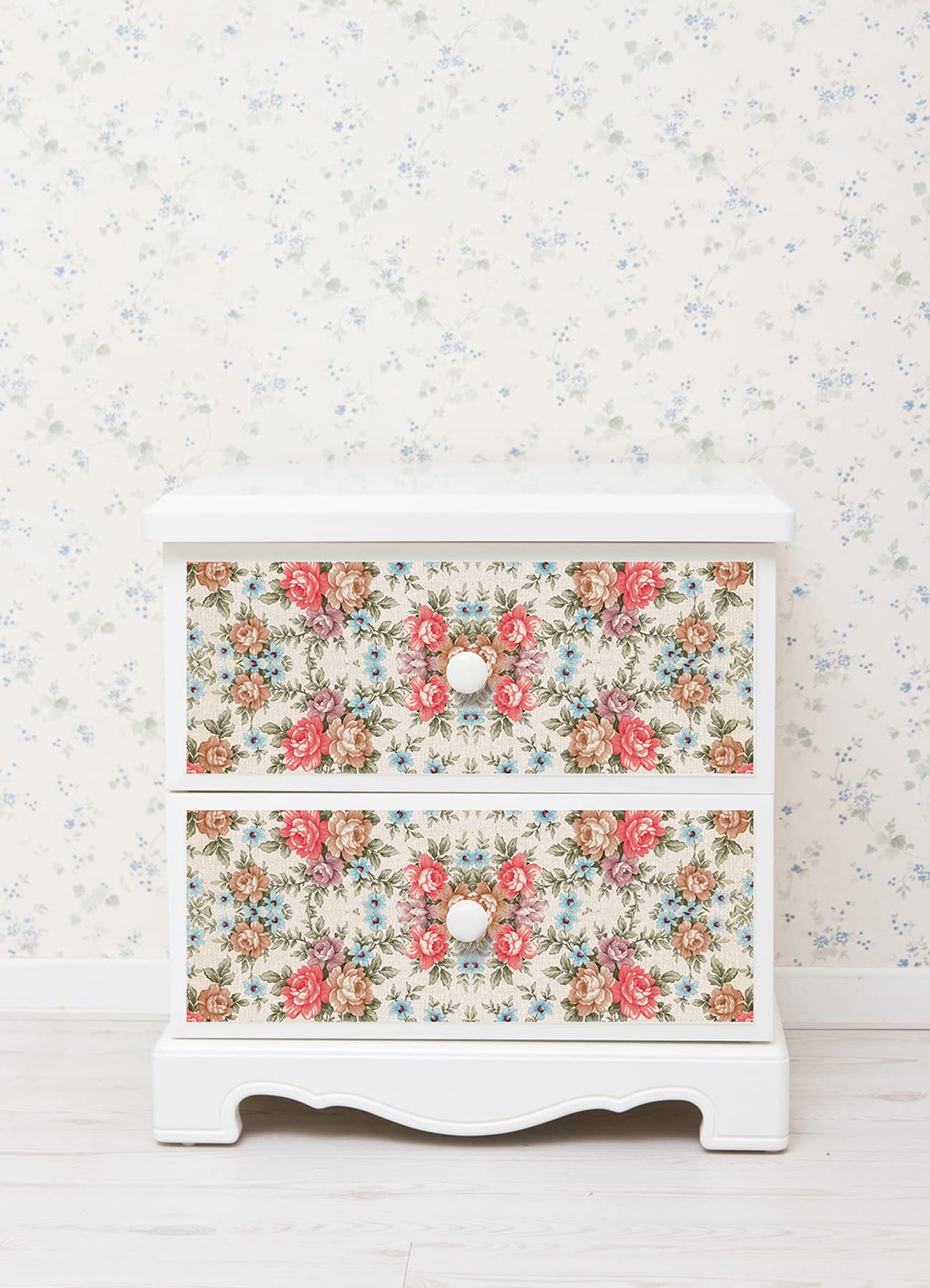 Fablone FAB10224 Romance Floral Self-Adhesive Plastic Sheet | 45 cm x 2 m | Multi-colour 2