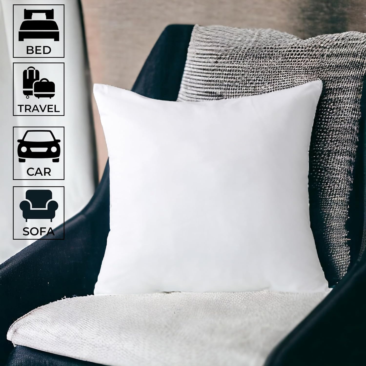 Lifestyle comfort ltd Cushion Inserts - 2 Pack Luxury 18"x18" (45cm x 45cm) Hollow Fibre | Hypoallergenic 4