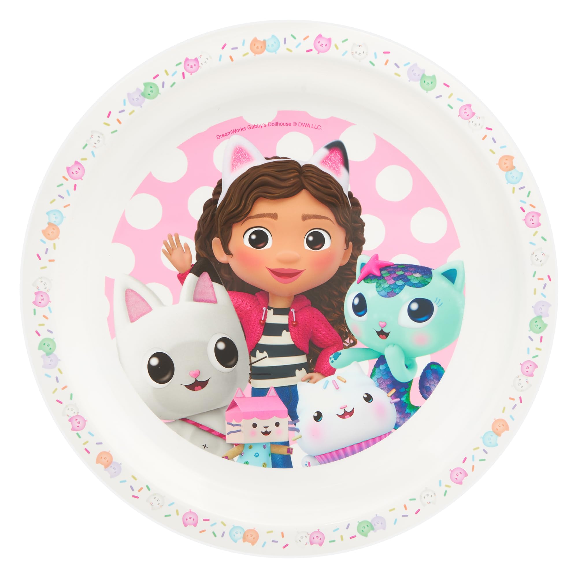 DREAMWORKS GABBY'S DOLLHOUSE 3 Piece Children's Tableware Set | PP Plastic | Pink 5