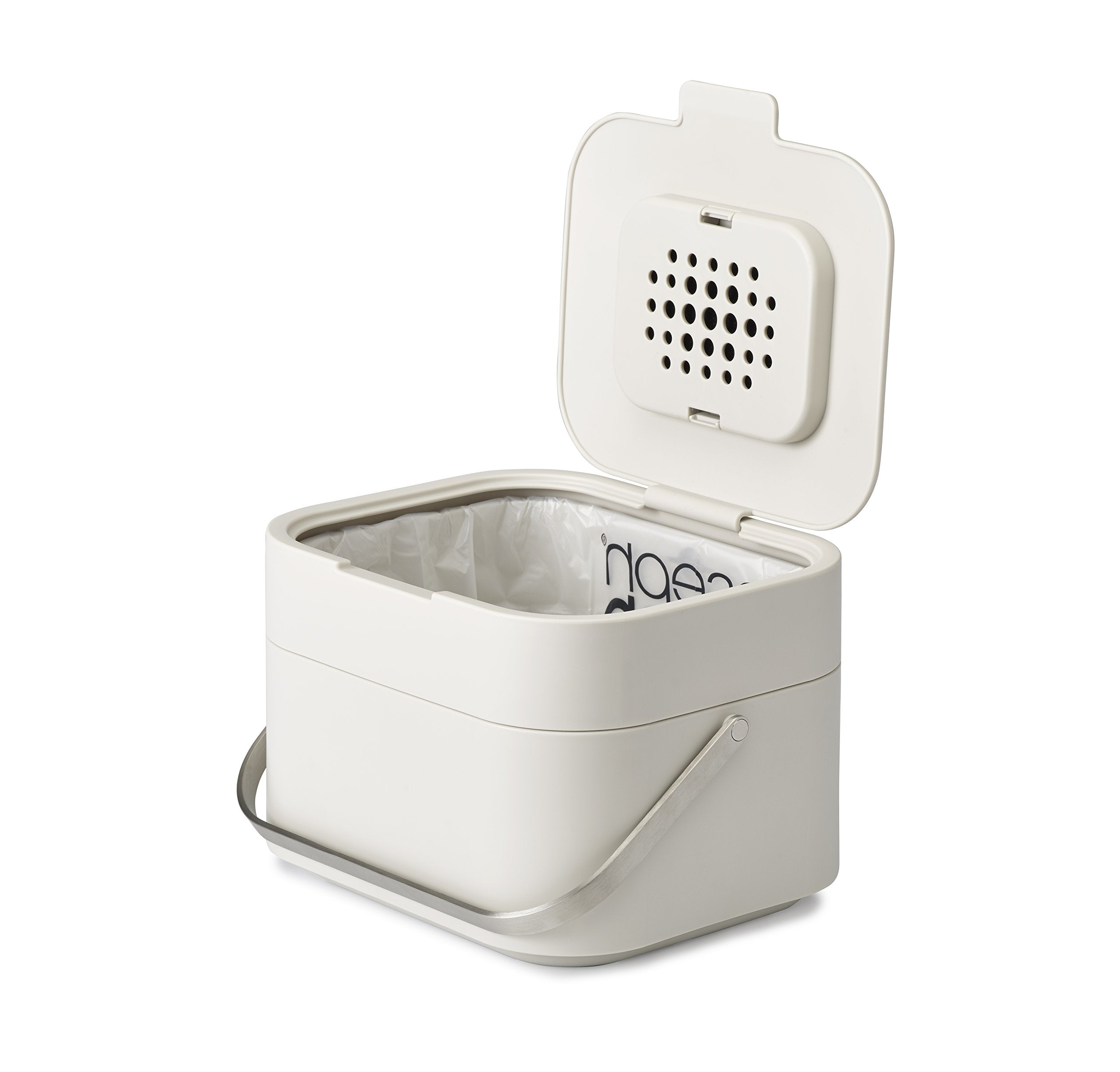 Joseph Joseph Intelligent Waste Stack 4 Kitchen Food Waste Compost Caddy | 4 Litres | Stone 1