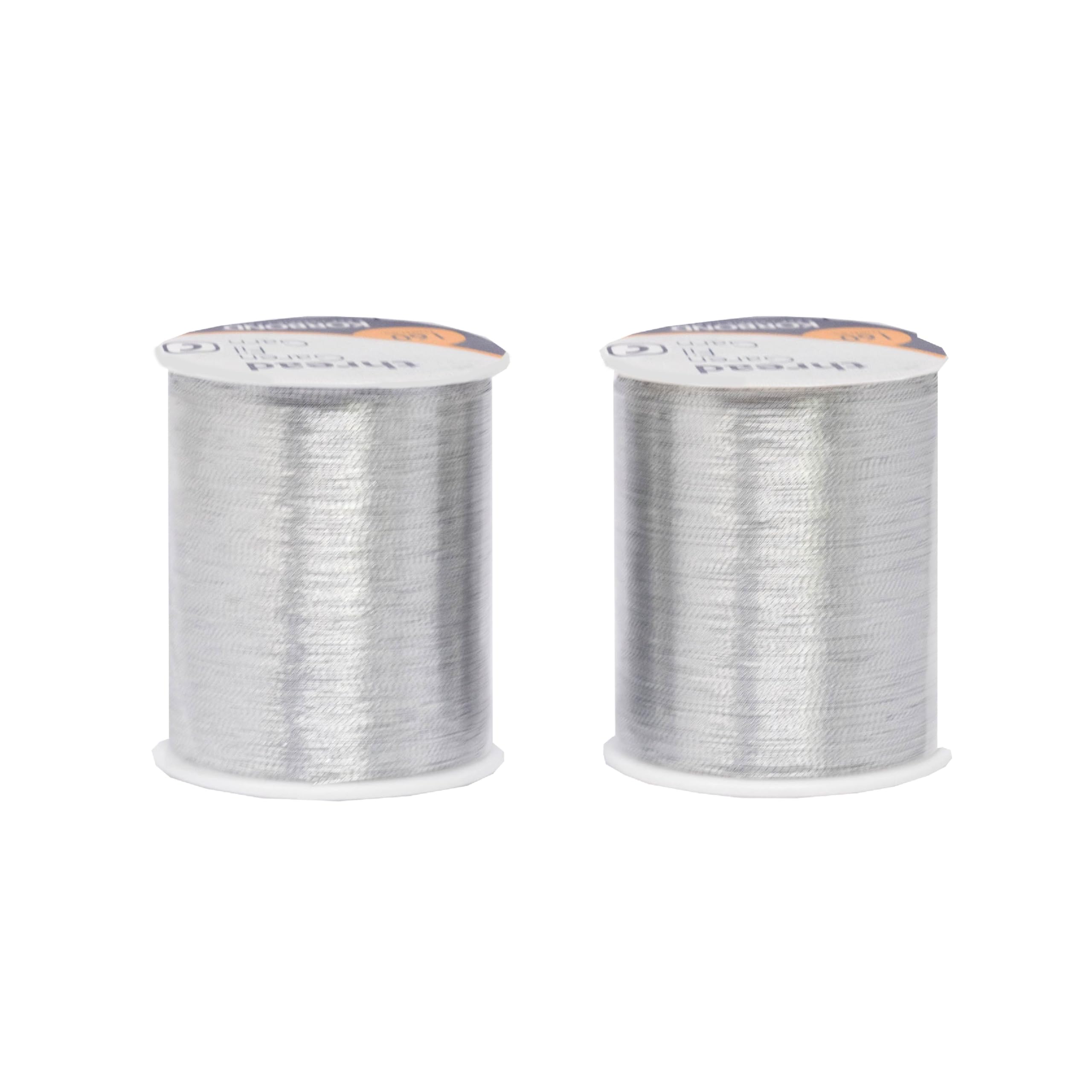 KORBOND 320m Sewing Thread - 2 x 160m Spools Silver Polyester | Hand & Machine Use