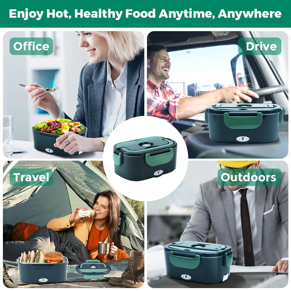 Electric Lunch Box Adults & Thermal Heated Lunchbox with Compartments for F 7