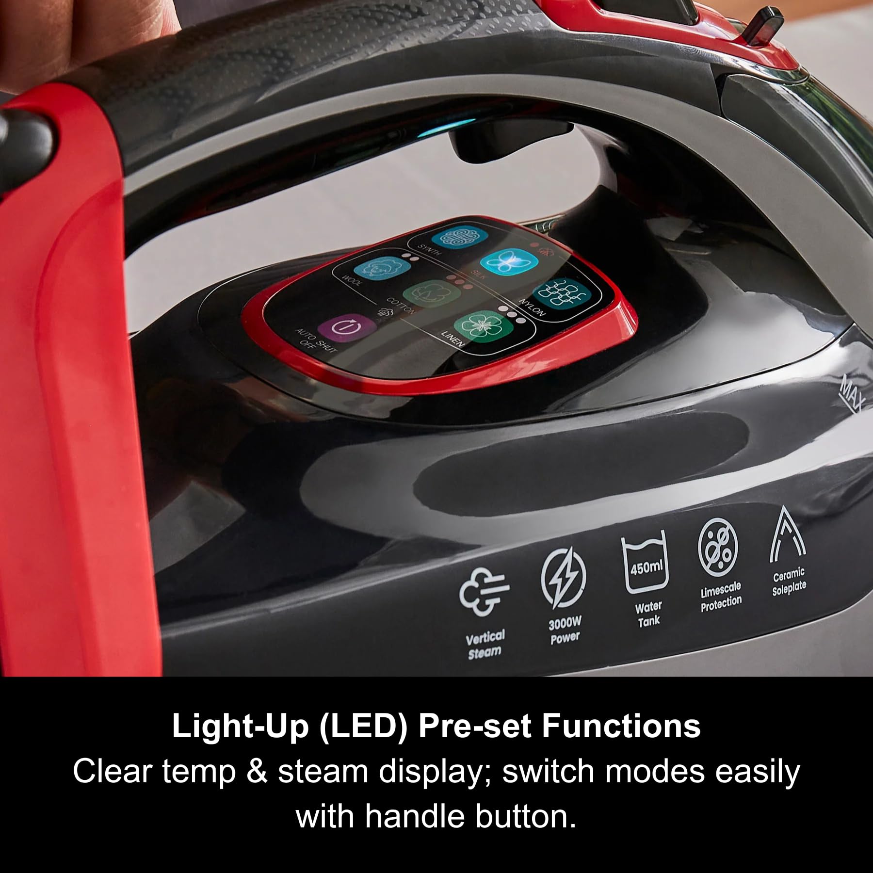 Morphy Richards Powersteam Elite LED Steam Iron - 3000W Power | 35g/min Steam | Ceramic Soleplate 3