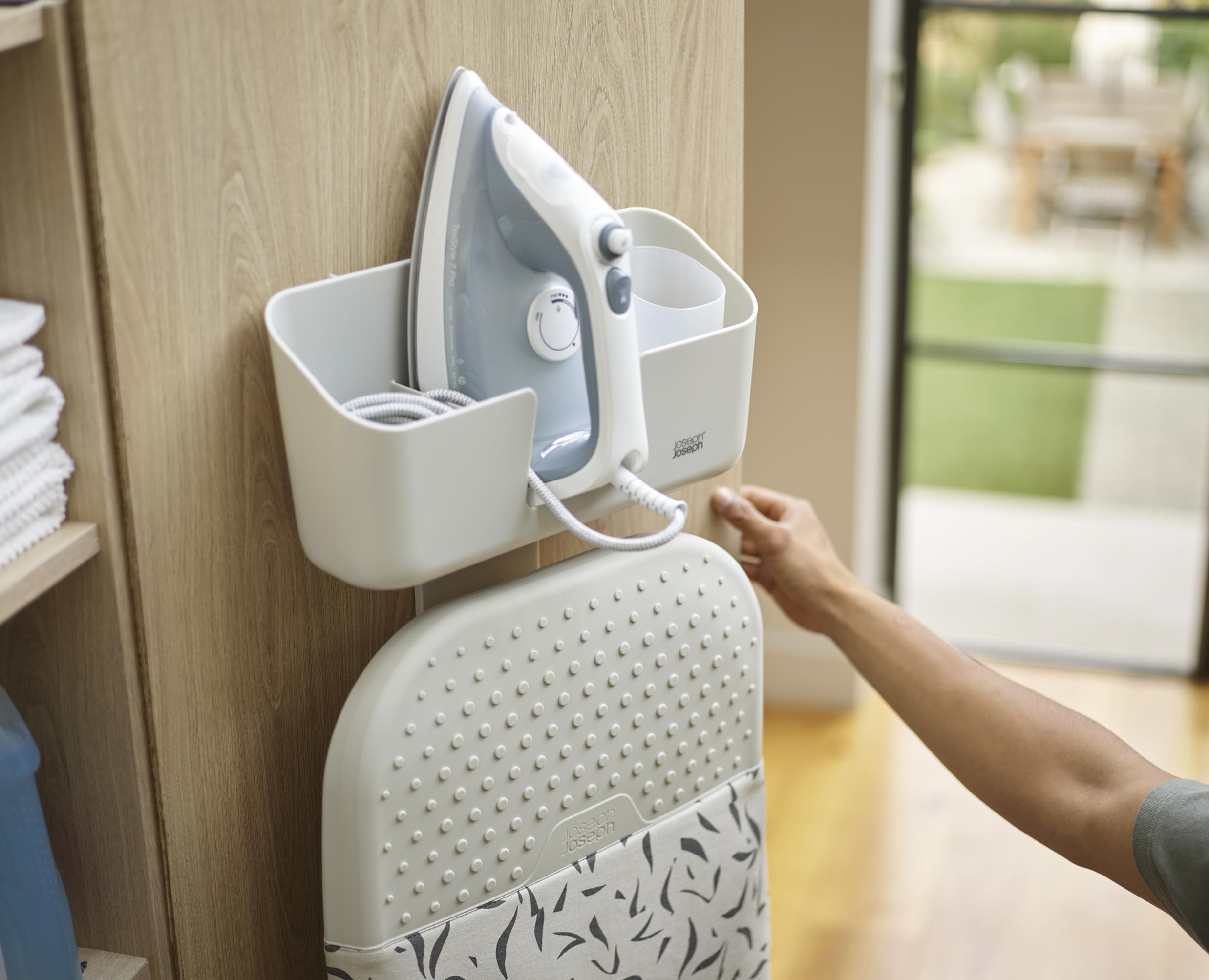 Joseph Joseph Ironhub Wall Mounted Iron Holder and Jug Storage Organiser | Ecru | Max Load 15 Kg 6