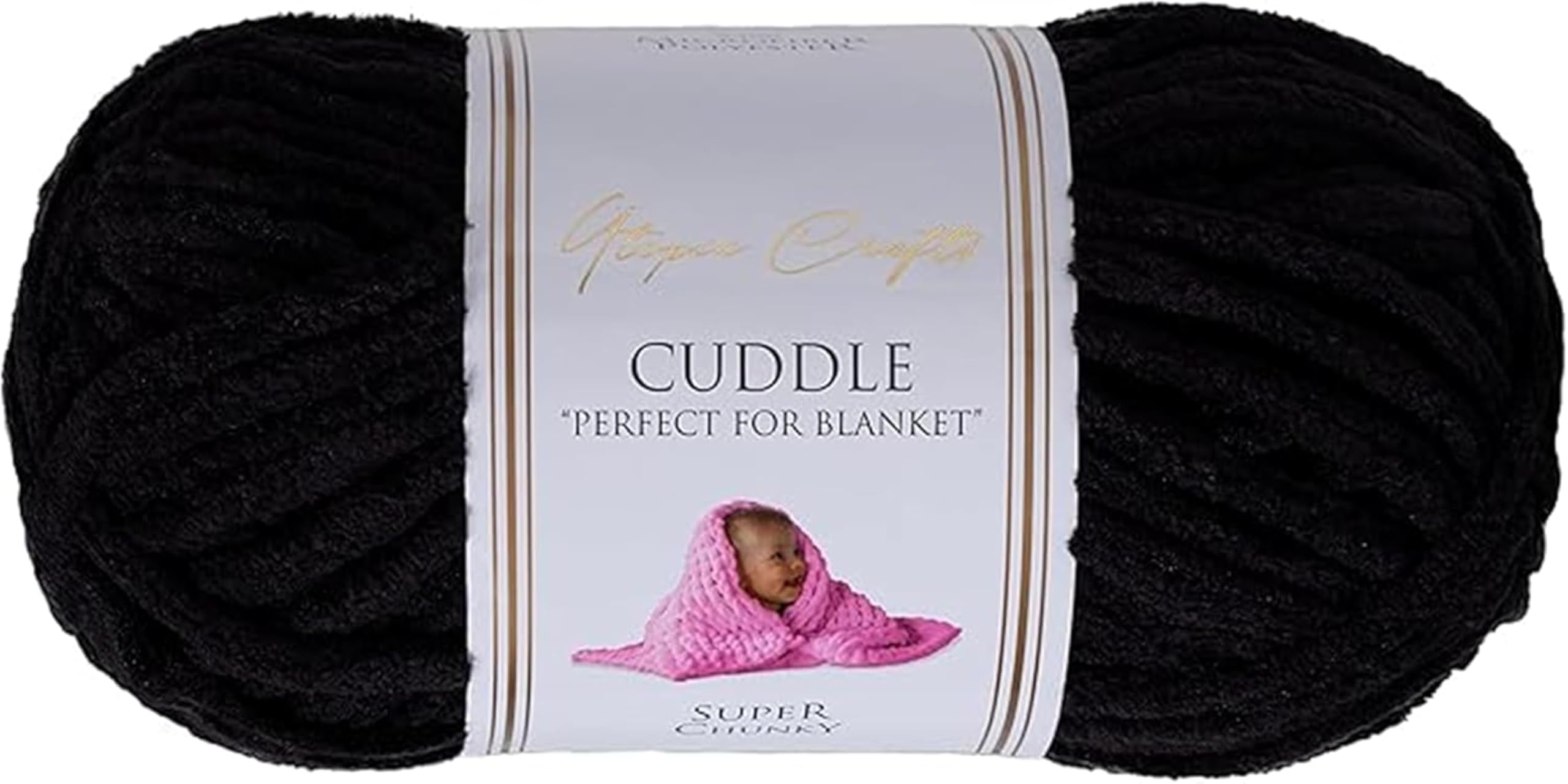 Utopia Crafts Cuddle Super Chunky Chenille Yarn - Black | 100g Skein | 60 Meters 1