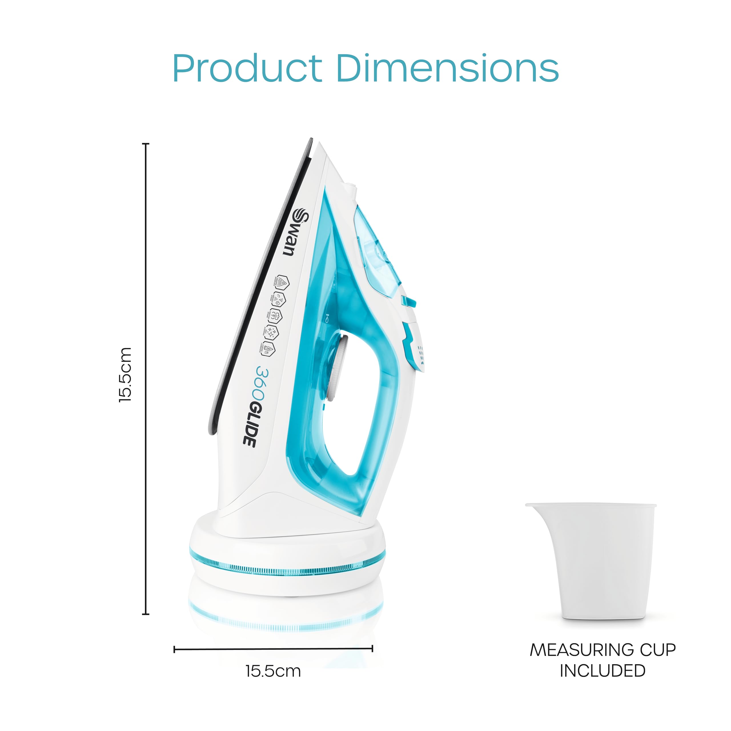 Swan SI16410N Steam Iron - 2600W Power | Cord/Cordless Design | Ceramic Non-Stick Soleplate 6