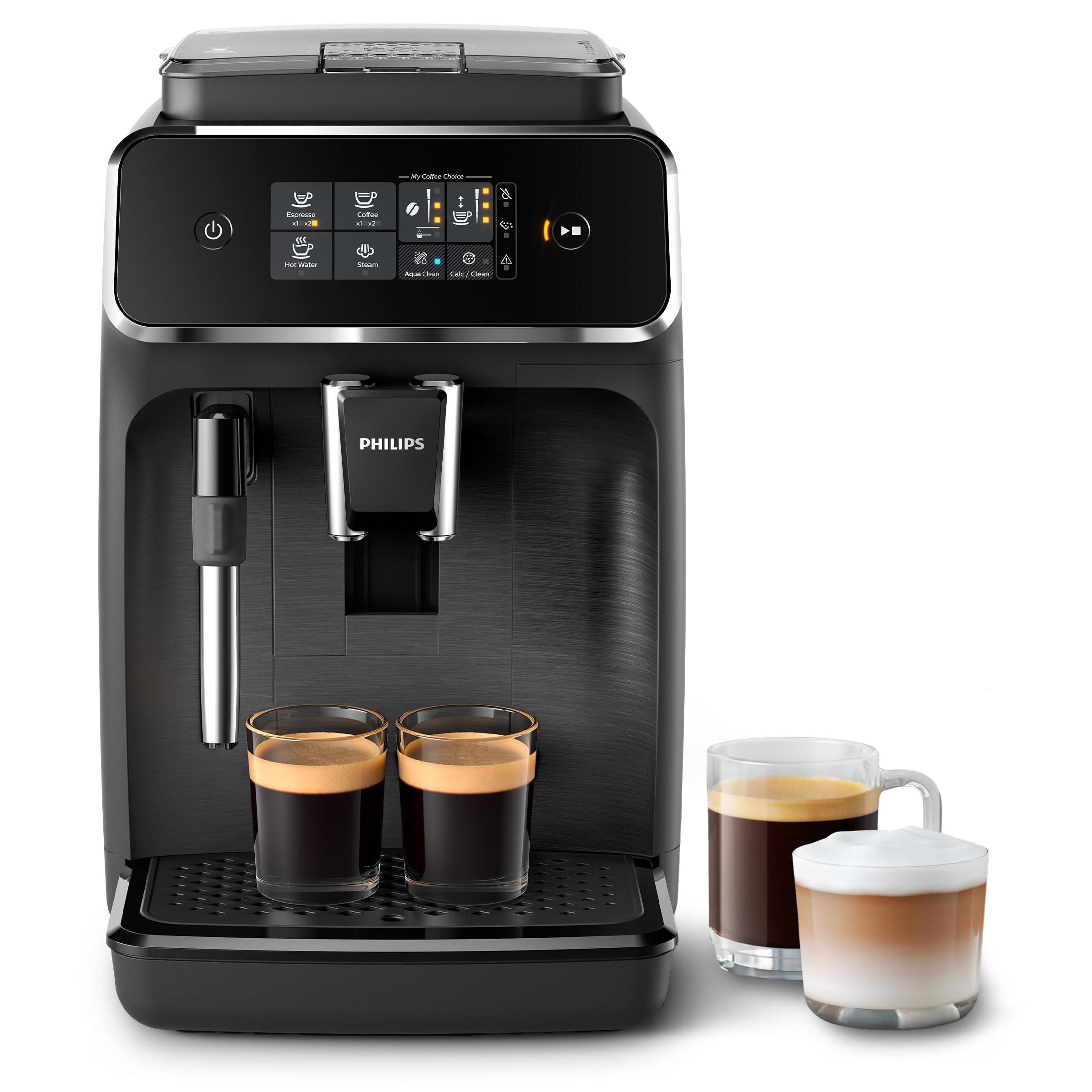 Philips 2200 Series Bean to Cup Coffee Machine - 2 Coffee Varieties, Classic Milk Frother, Black