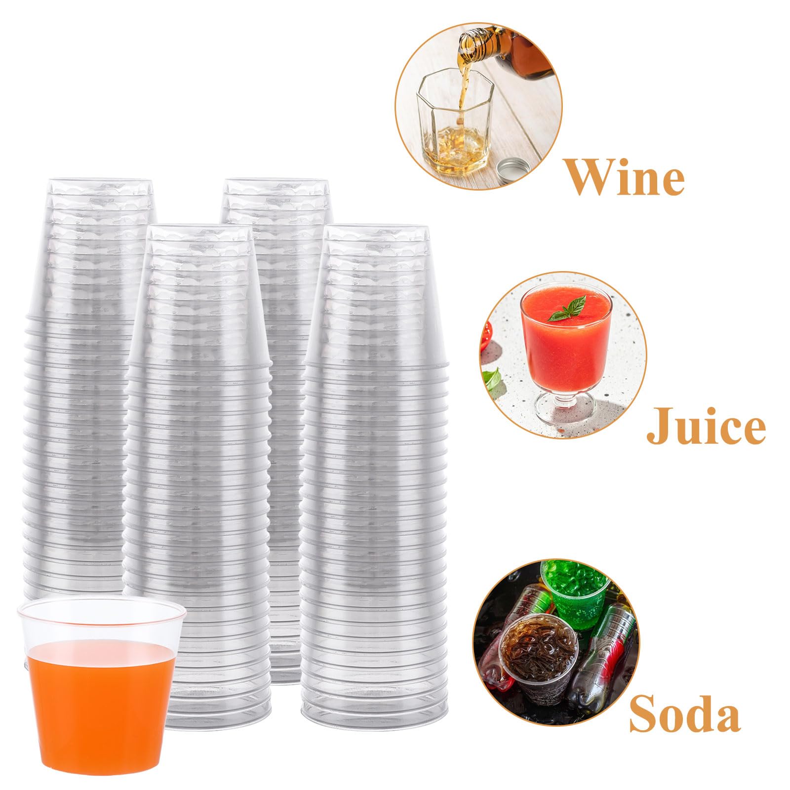 ASelected 100 Pcs Plastic Shot Glasses - 30ml Capacity | Reusable & Stackable | Clear 4