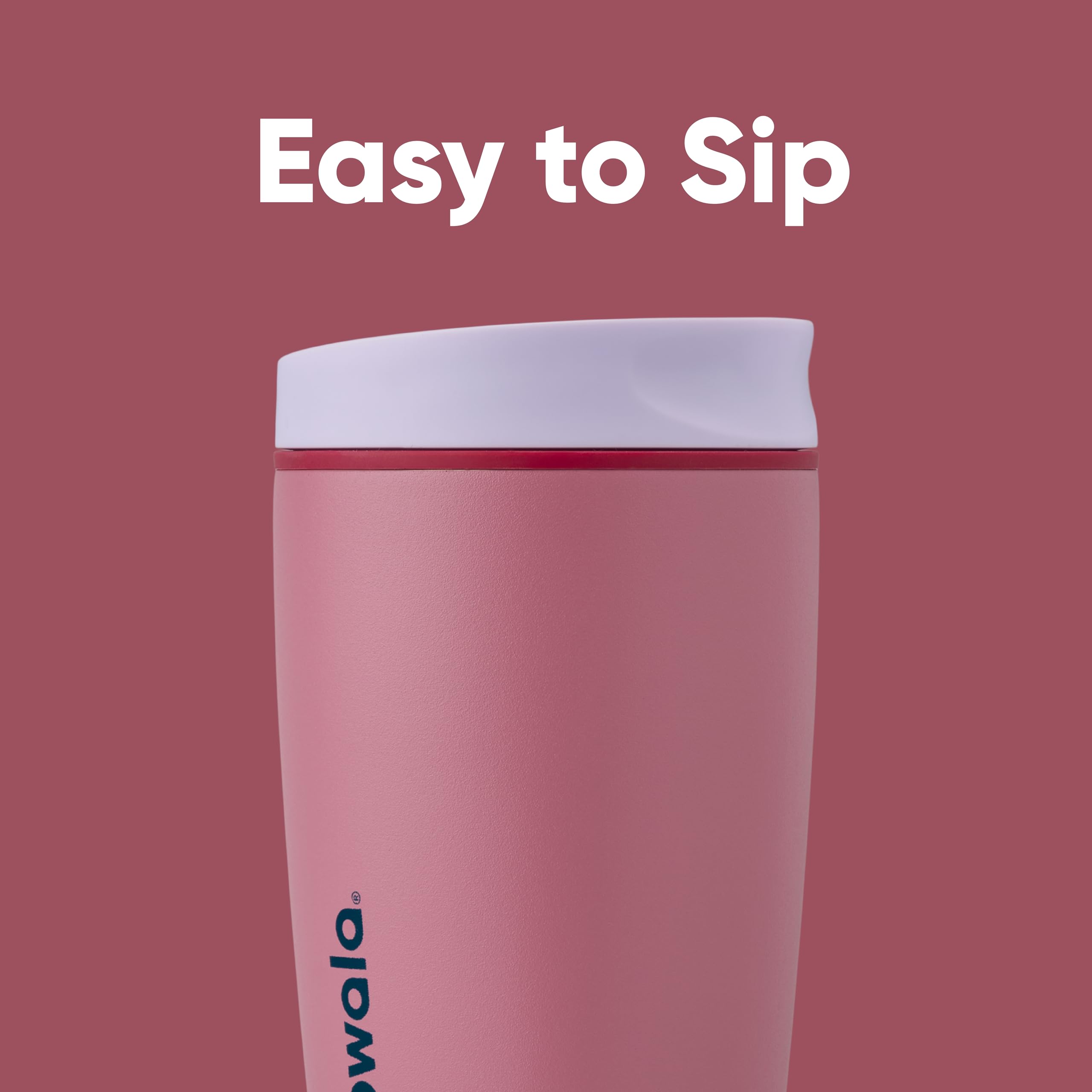 Owala SmoothSip Slider Insulated Stainless Steel Coffee Tumbler - 355ml, Leak-Proof | Hot 6H/Cold 24H | Crochet Queen