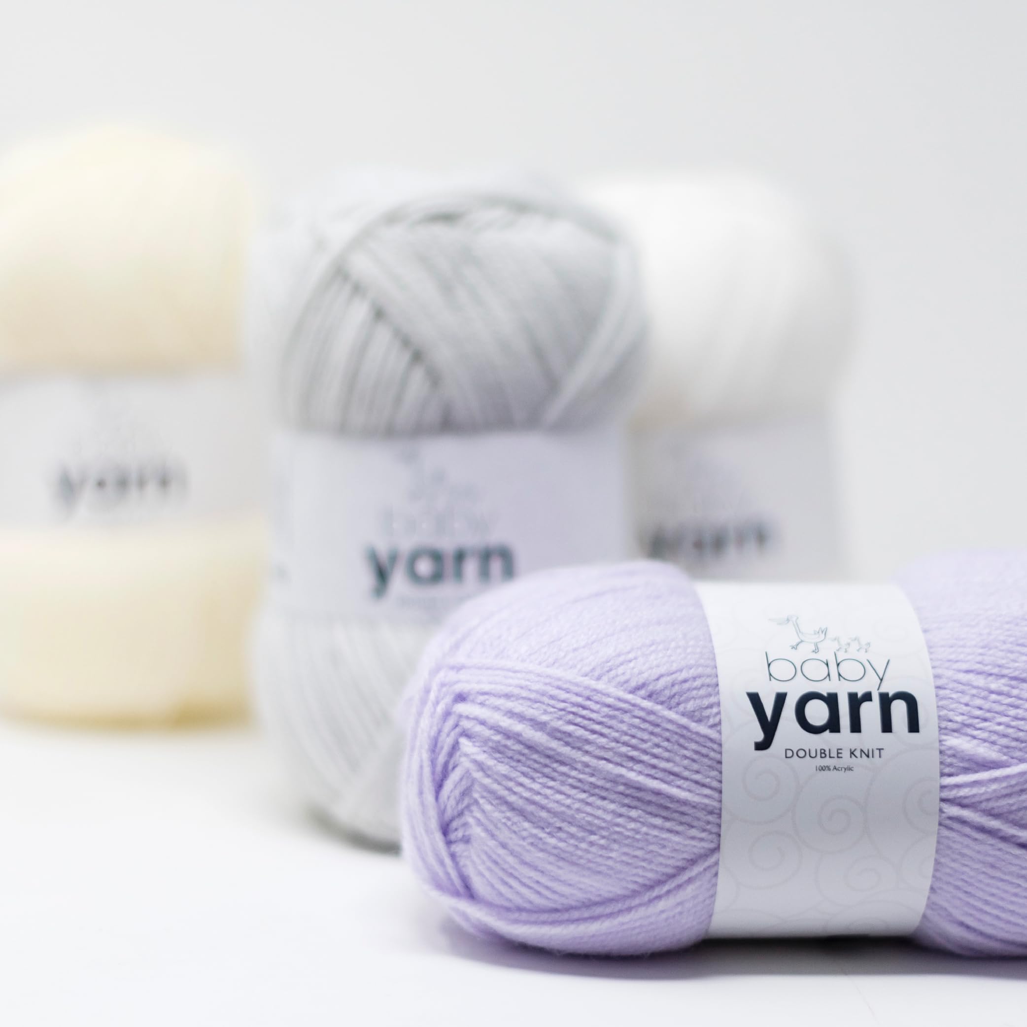 KORBOND Baby Lilac Yarn - 100g Acrylic Wool | Hypoallergenic & Washable
