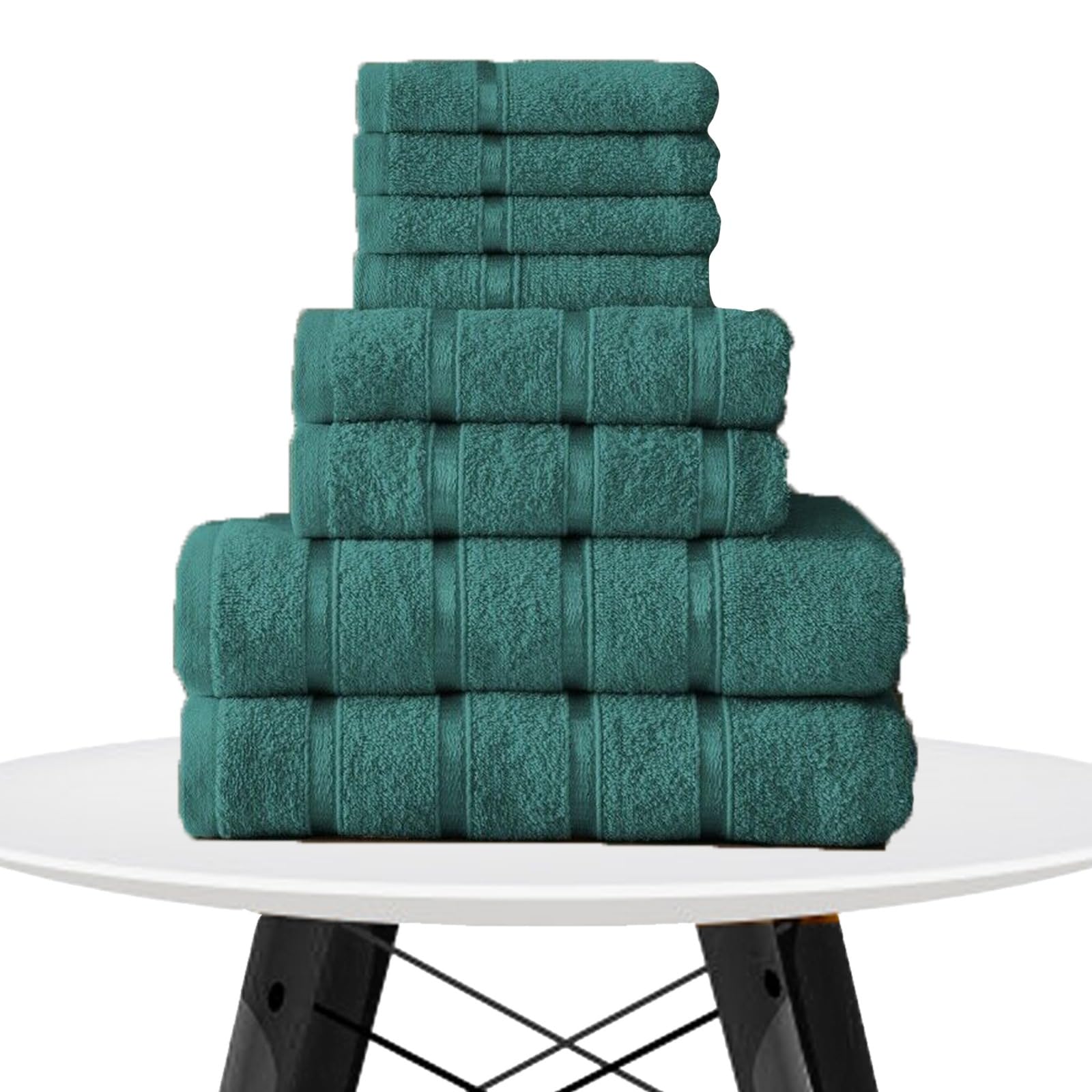 FAIRWAYUK Boston 8-Piece Towel Bale Set - 100% Egyptian Cotton, Super Soft, Teal 6