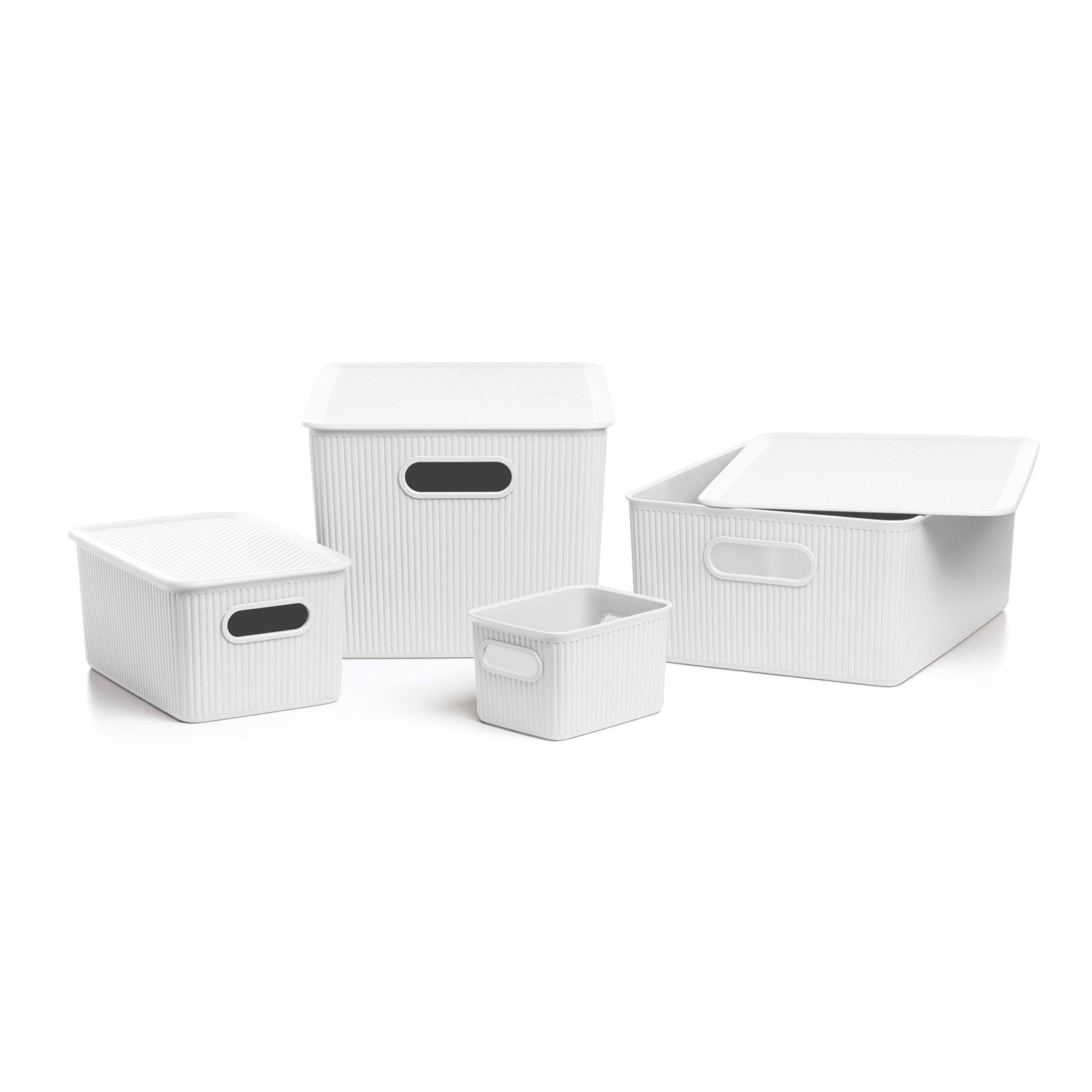 TATAY Baobab Plastic Storage Basket - 5L Capacity | Recycled BPA-Free | Stackable | White 3