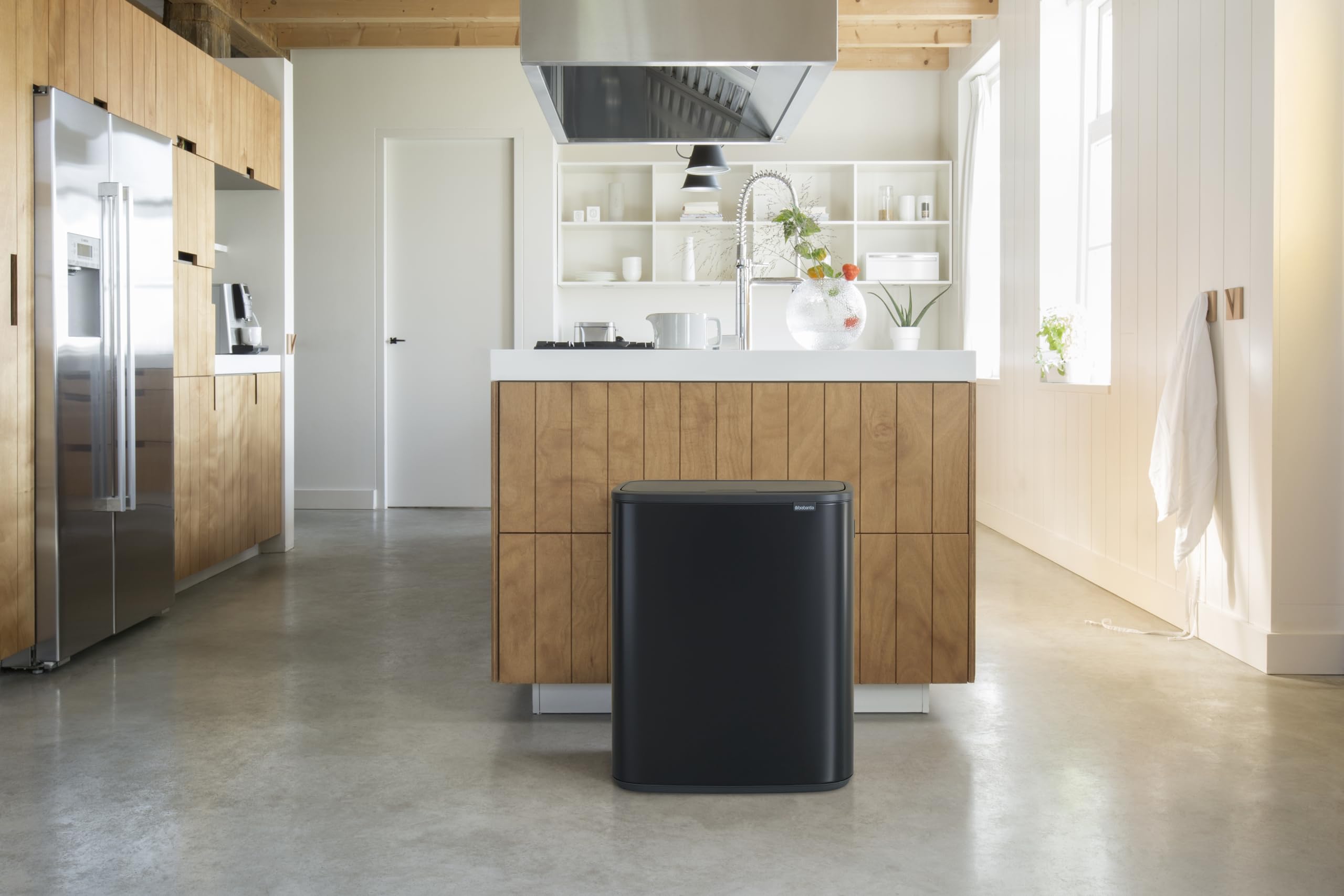 Brabantia Bo Touch Bin - 2 x 30L Inner Buckets | Matt Black | Metal 7