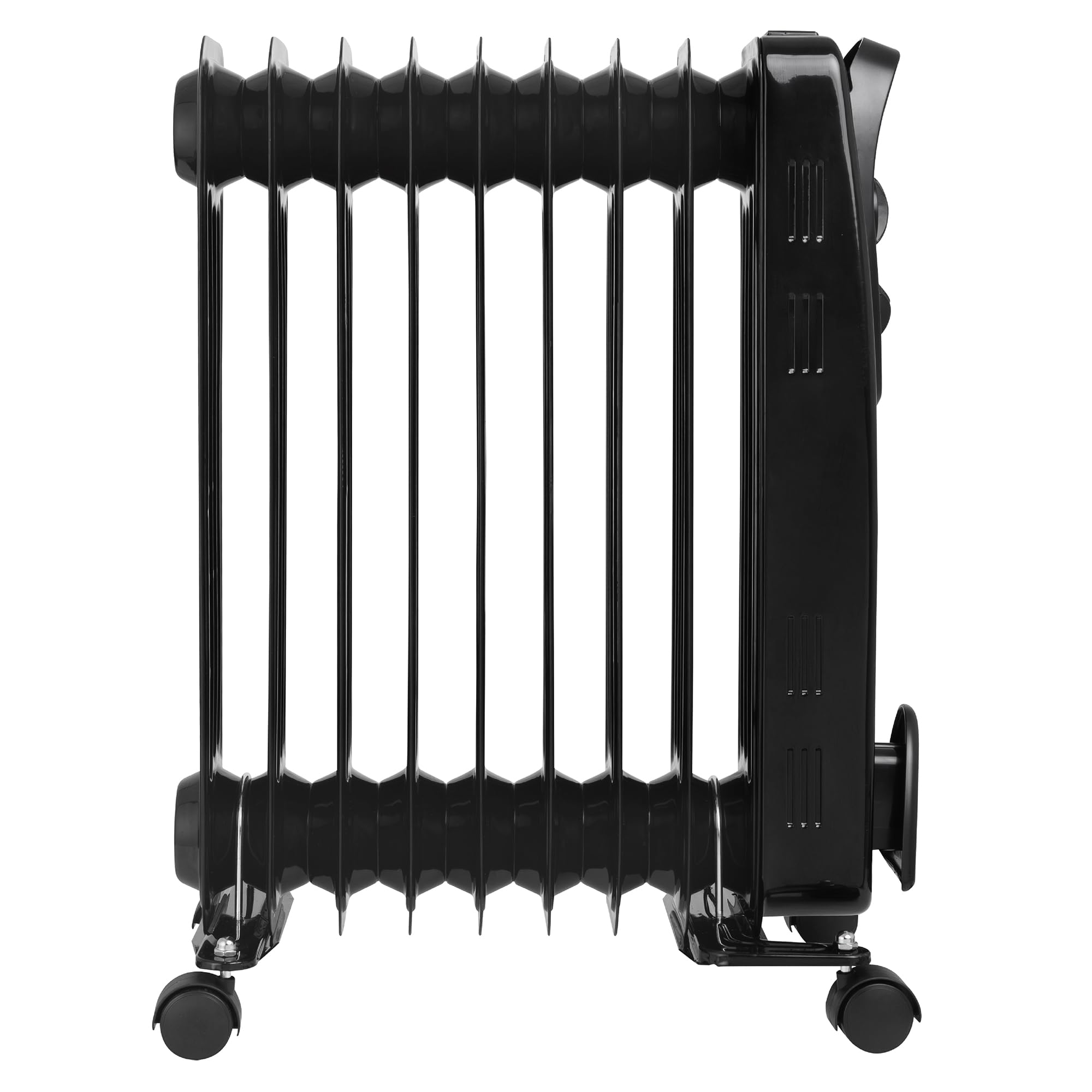 Abode 9 Fin Oil Filled Radiator 2000W Portable Electric Heater | 3 Heat Settings | Black 4