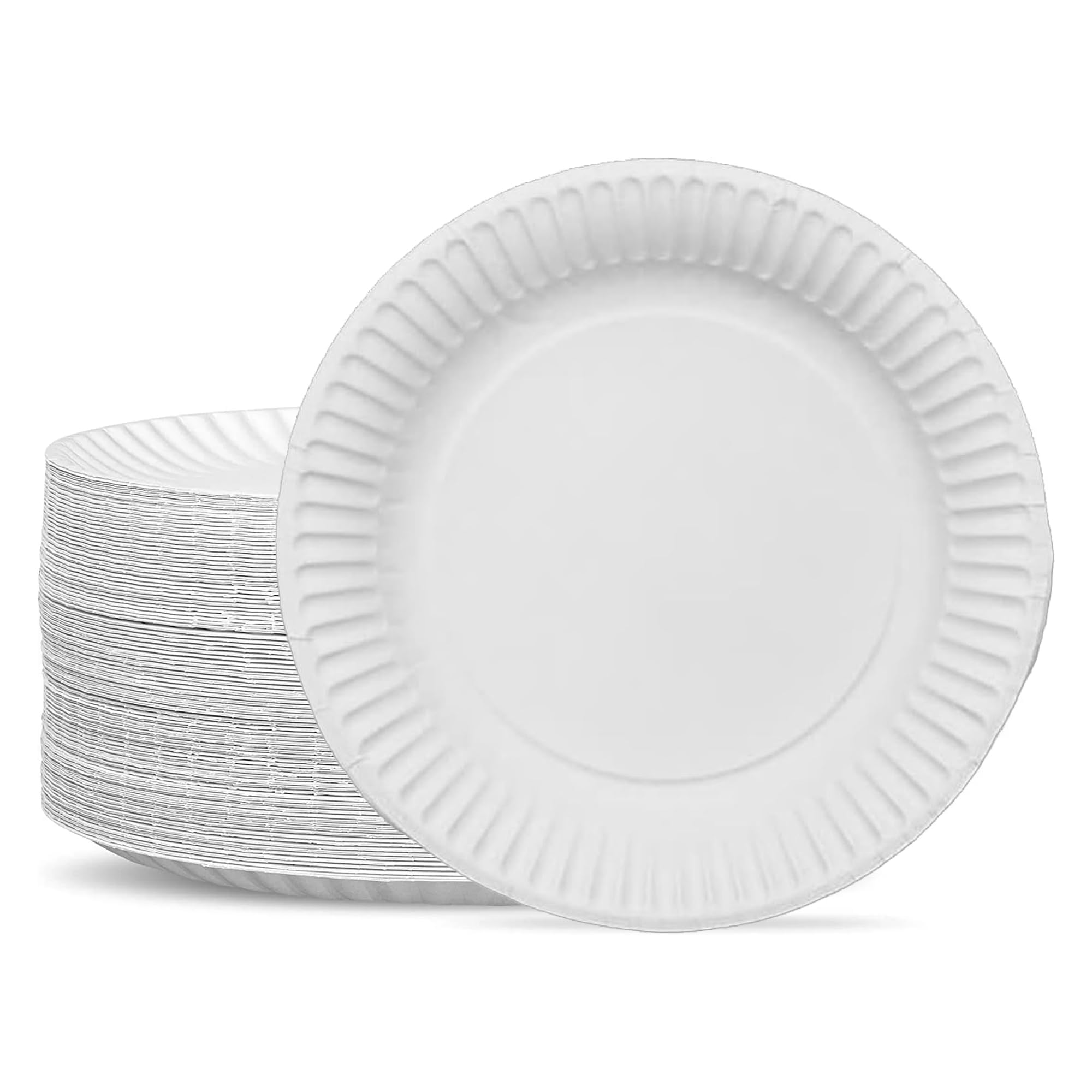 G4GADGET 200 Count Paper Plates - 9 Inch (23cm) Disposable Dishes for Hot/Cold Food