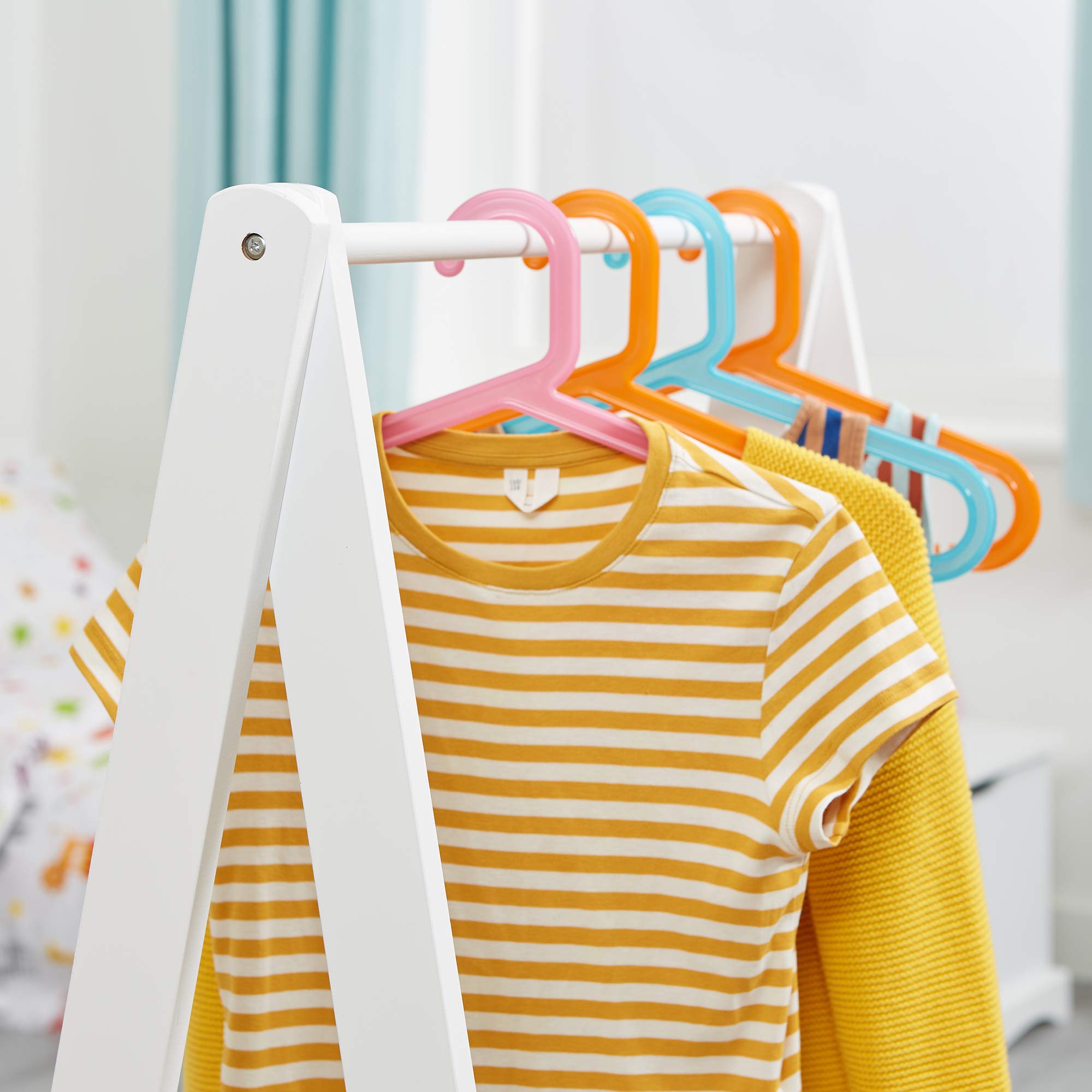Liberty House Toys Wooden Kids Dressing Rail Unit - White & Pine | H98.5cm 2