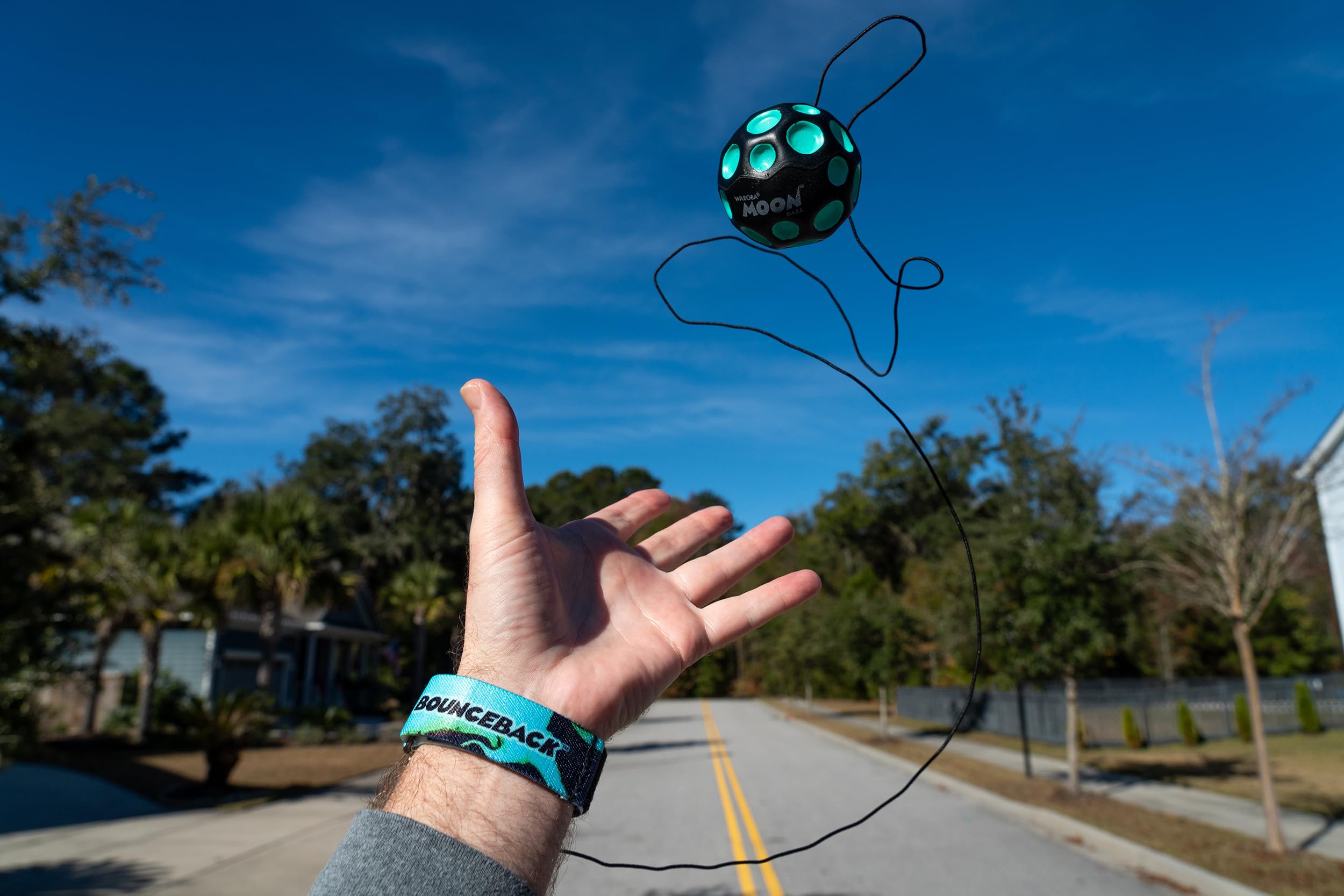 Waboba Bounceback x Returning Moon Ball - High-Bouncing, Self-Returning Toy | Blue | 60 mm 9