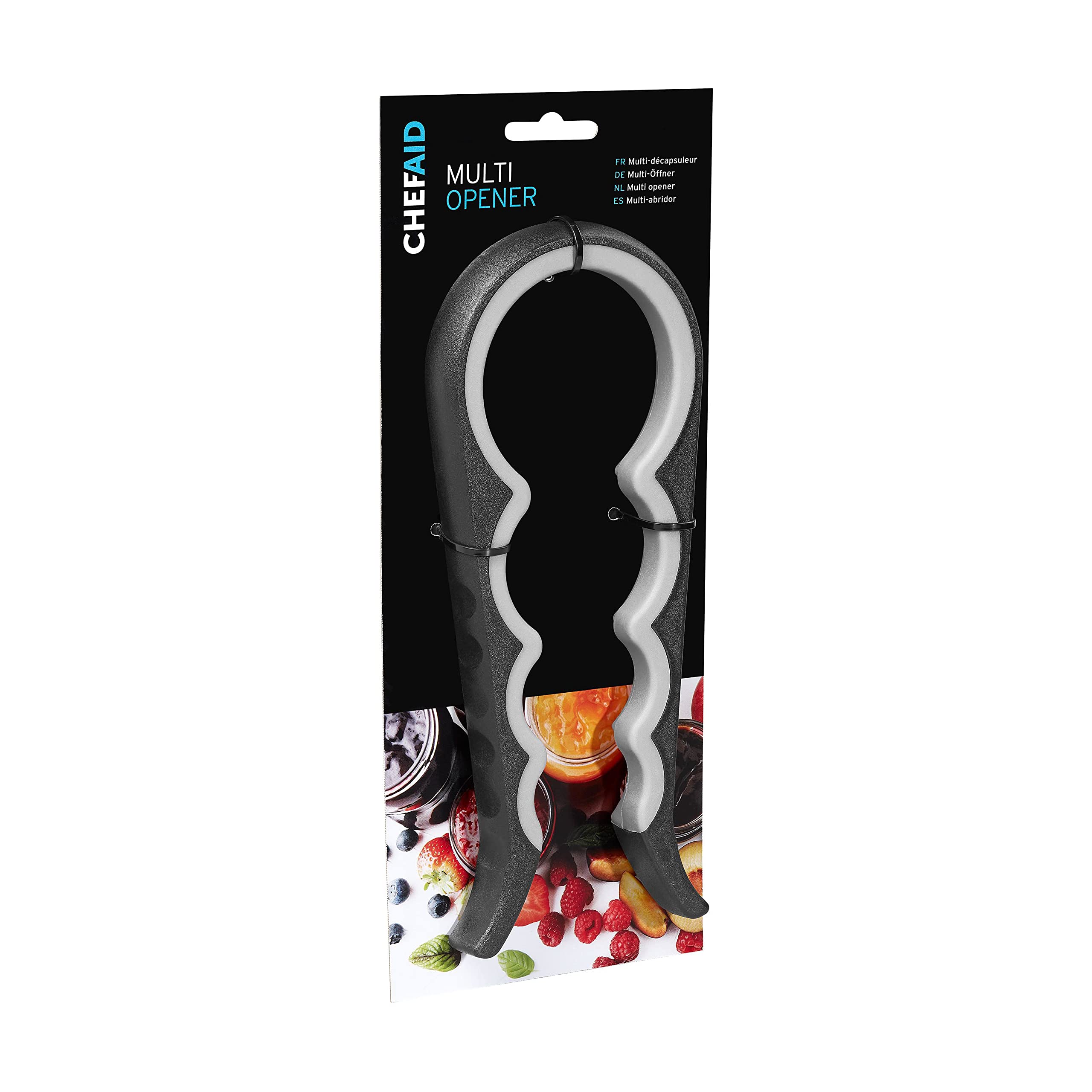 Chef Aid Easy Grip Multi-Opener for Jars and Bottles | Handheld | Grey/Black 5