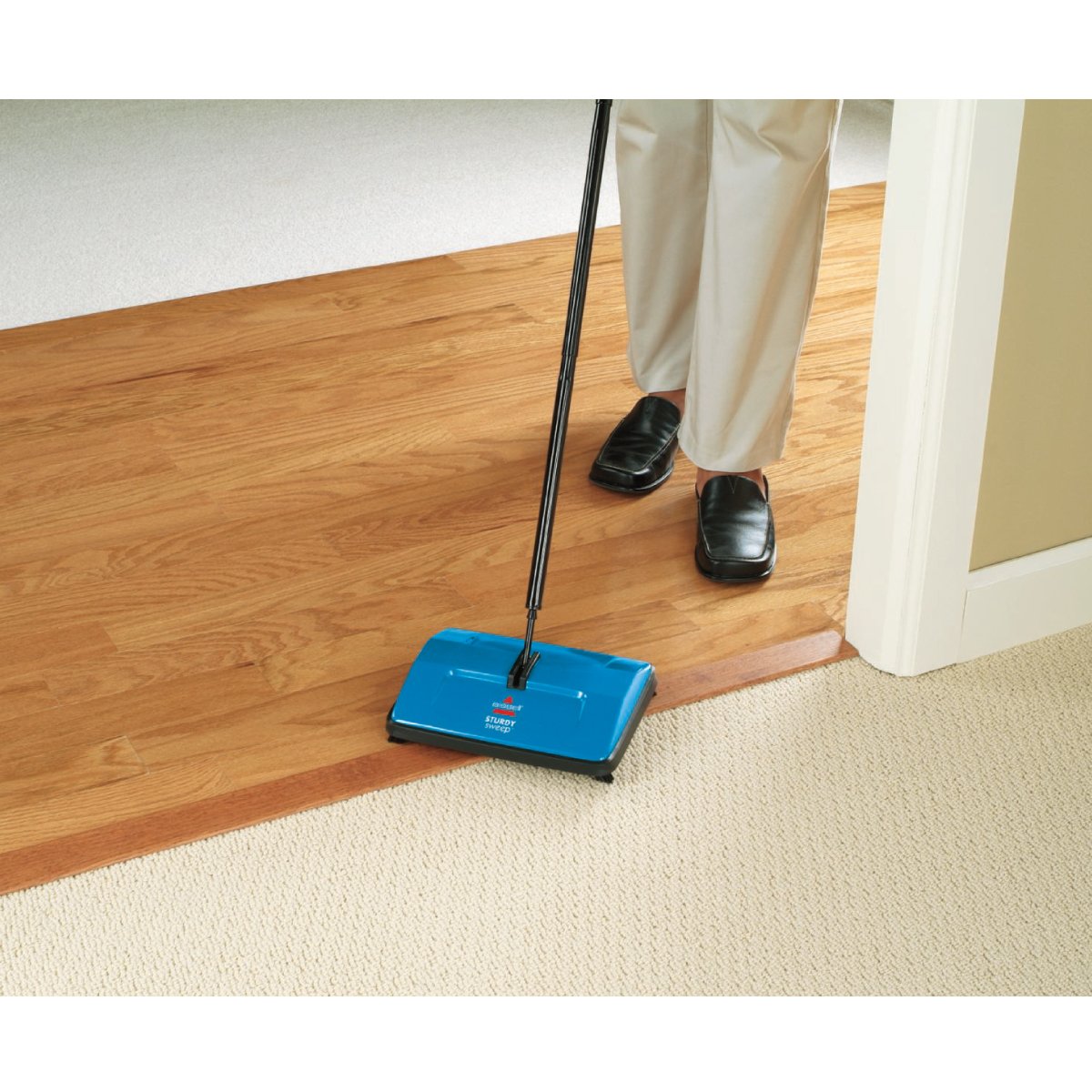 BISSELL Sturdy Sweep Lightweight Cordless Carpet Sweeper | Blue | Lays Flat Under Furniture 6