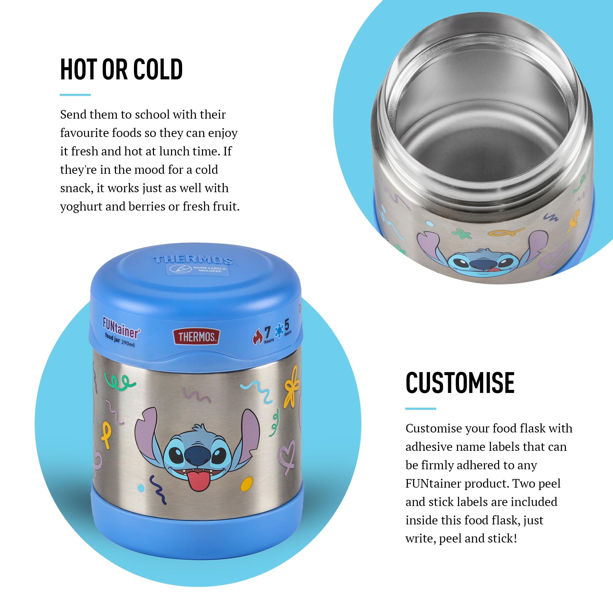 Thermos Disney's Stitch Food Flask - 290ml Insulated Stainless Steel Jar | Keeps Food Hot 5 Hrs 6