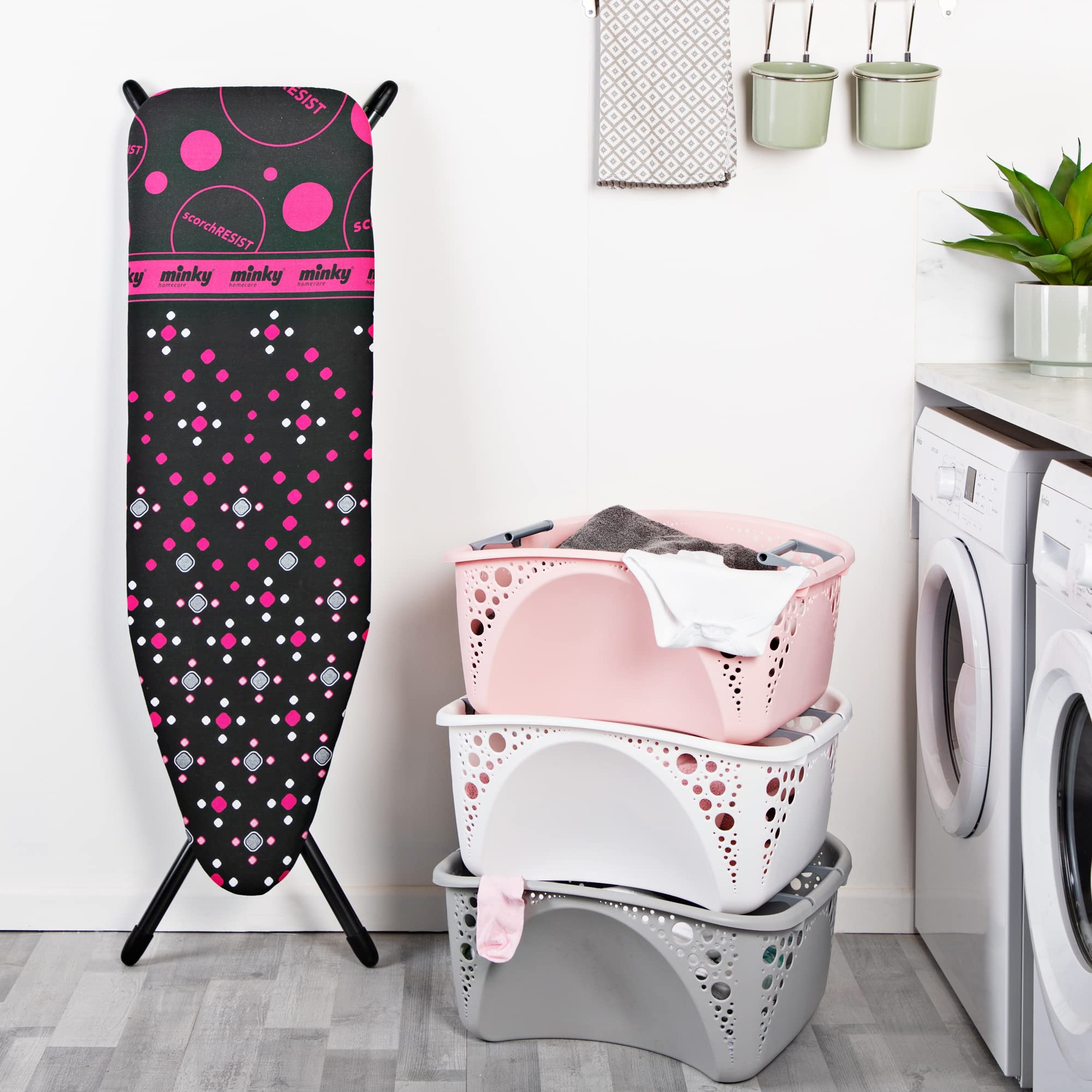 Minky Large Compact Ironing Board with Scorch Resist Zone | 122 x 38cm Surface | Made in the UK 3