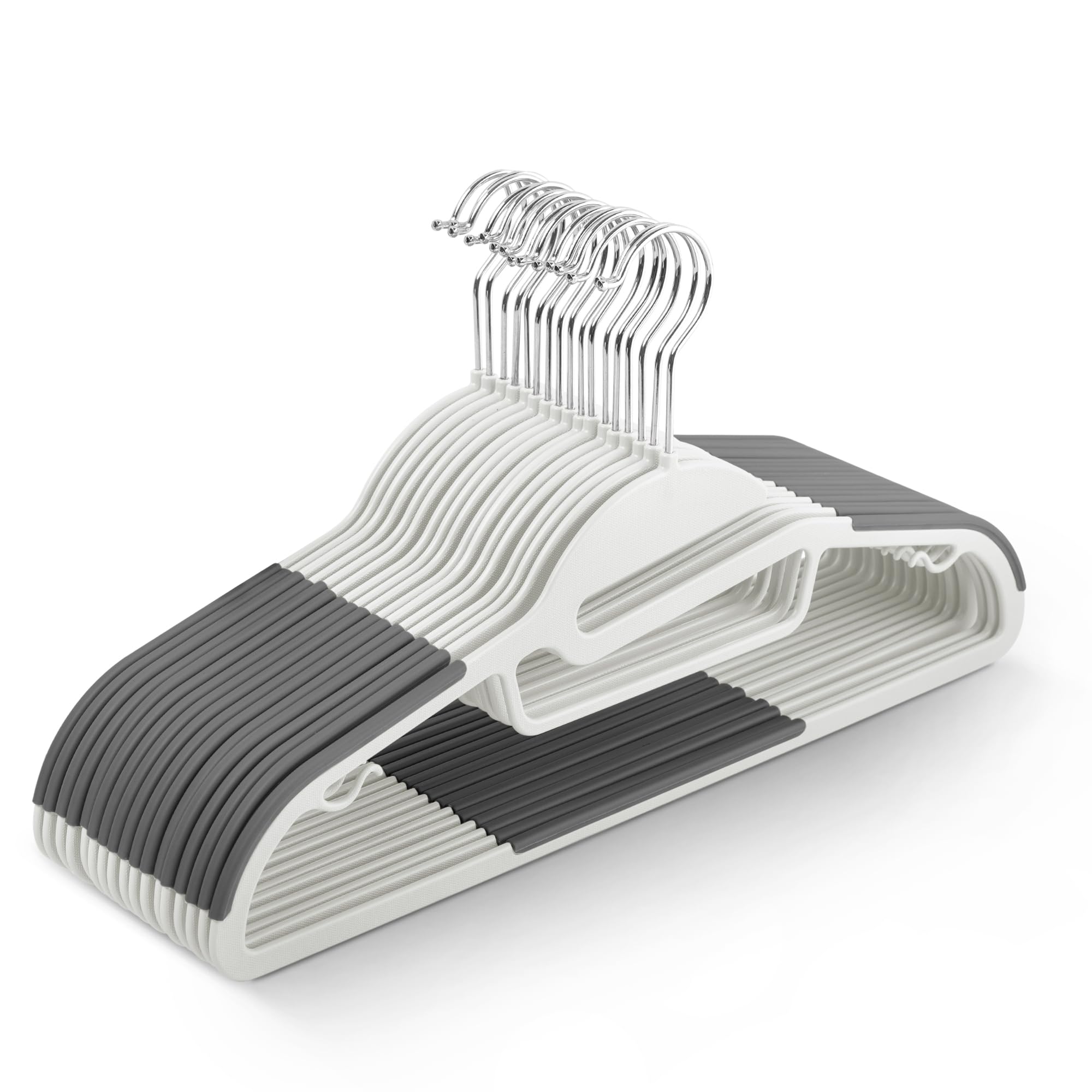 KEPLIN 20-Pack Non-Slip Velvet Hangers - Slimline Space Saving with 360° Swivel Hooks