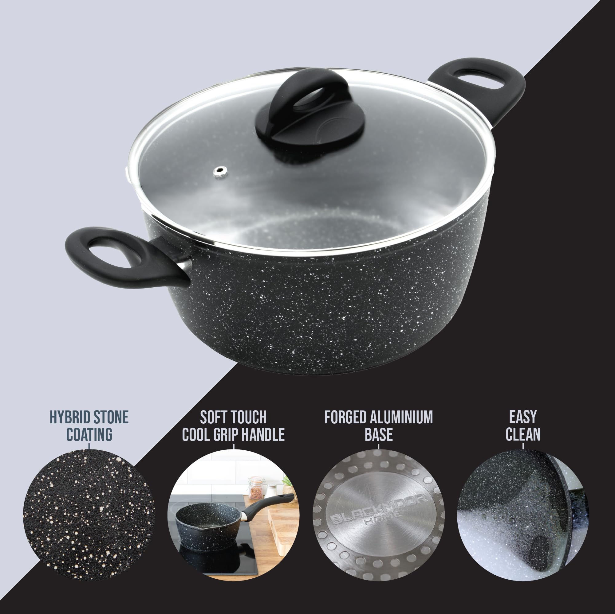Blackmoor 66130 Classic 24cm Stock Pot | 5-Litre Capacity | Non-Stick | Induction Compatible 4