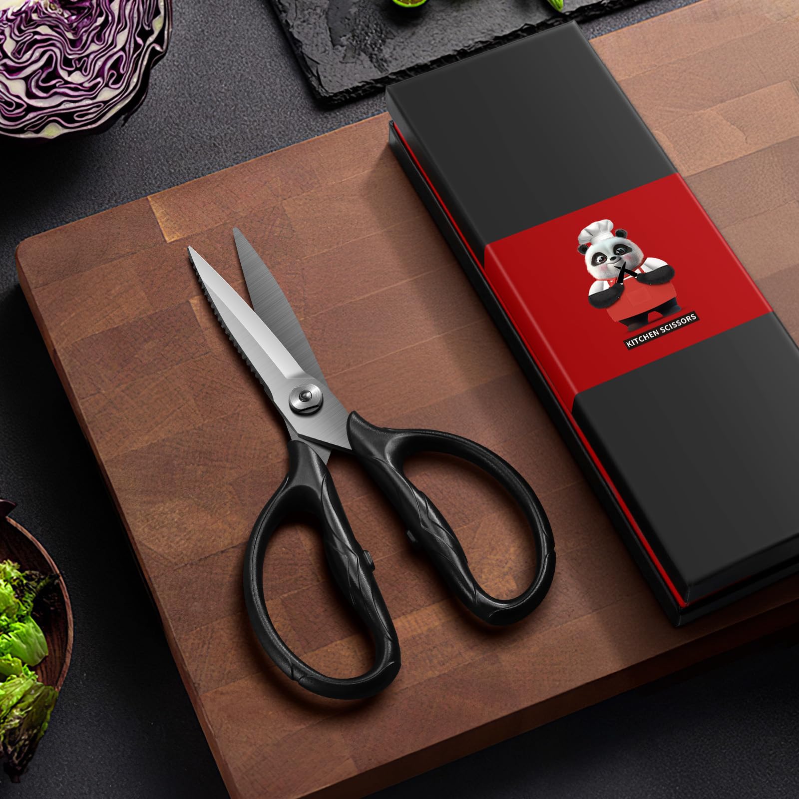 SHAN ZU Heavy Duty Kitchen Scissors - 8.4" Japanese Poultry Shears | Titanium Plated 5Cr15MoV Steel 6