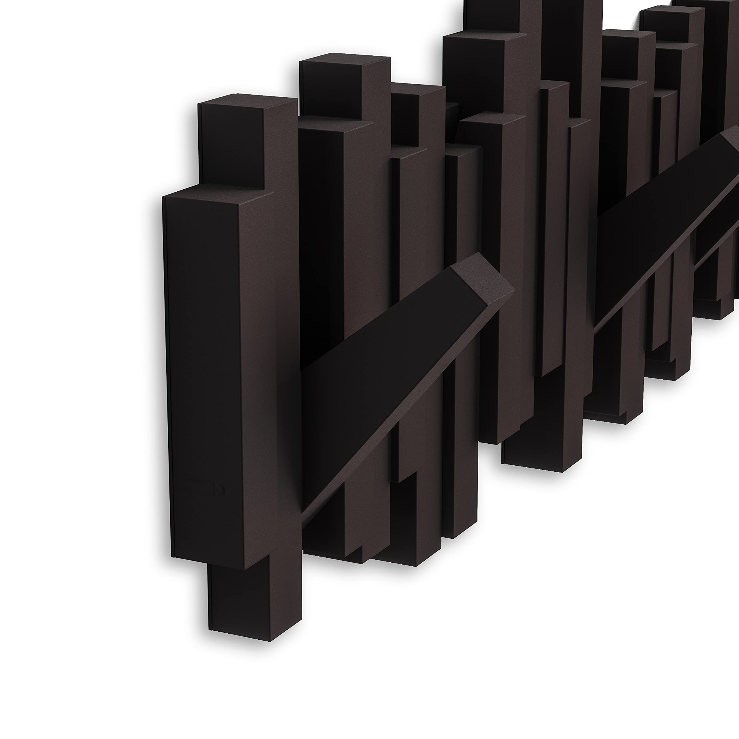Umbra Sticks Wall-Mounted Coat Rack Rail Hook - 5 Retractable Pegs | Espresso Plastic | Modern Design 7