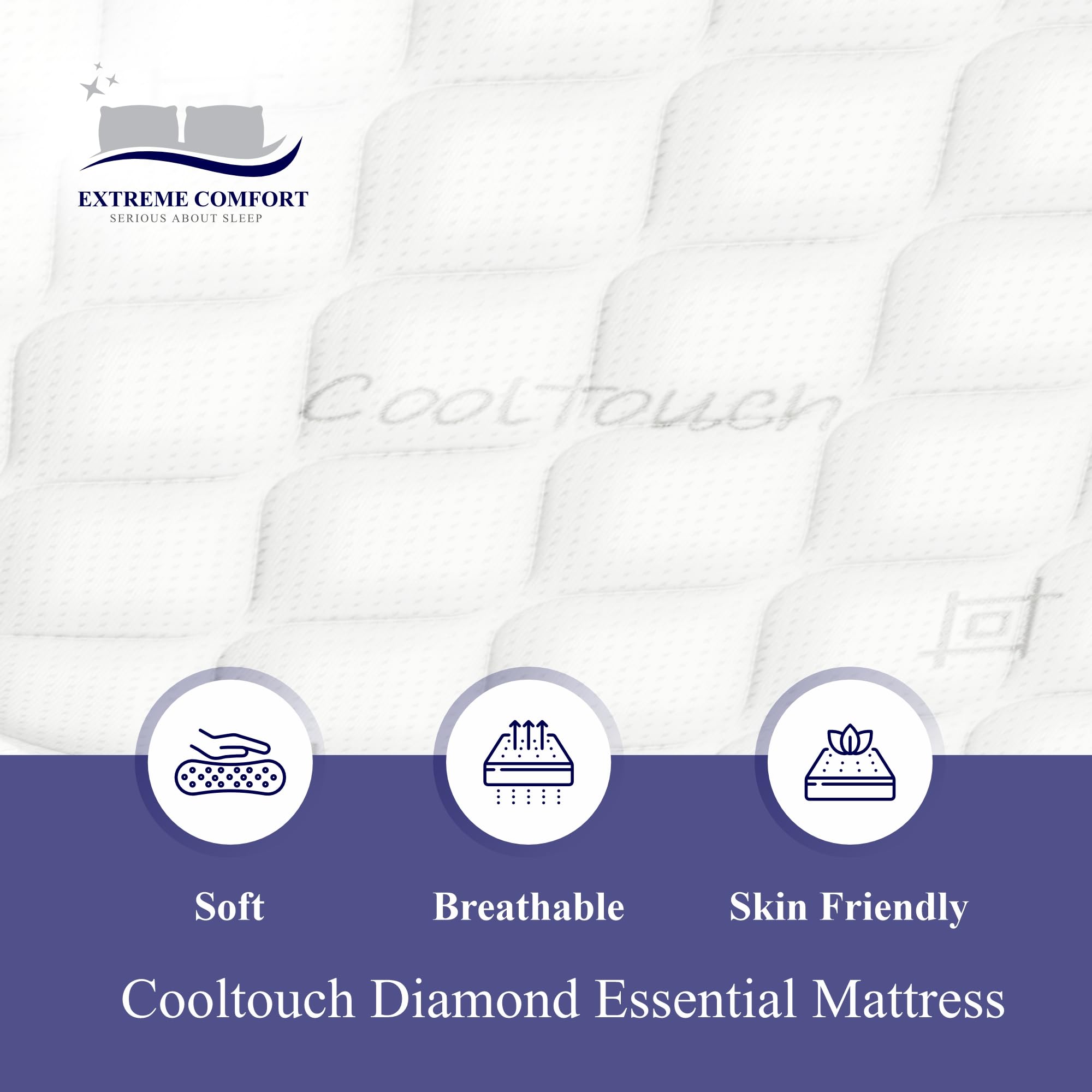 eXtreme comfort ltd Cooltouch Diamond Essential Single Mattress - Foam Free | Bonnell Spring | 18cm Depth 5