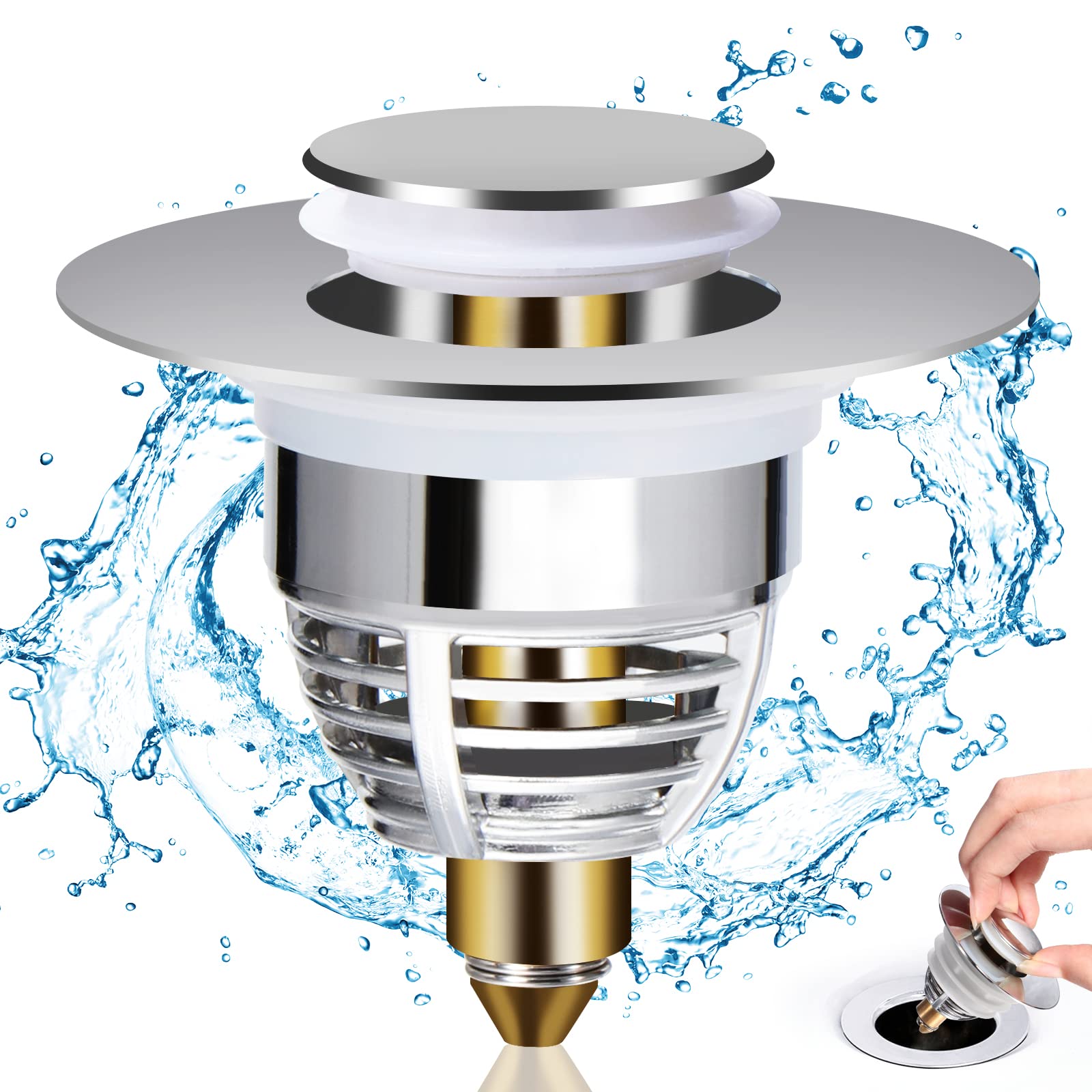 Diboniur Universal Sink Stopper Replacement | 304 Stainless Steel & Copper | Fits 32mm-41mm Drains 1