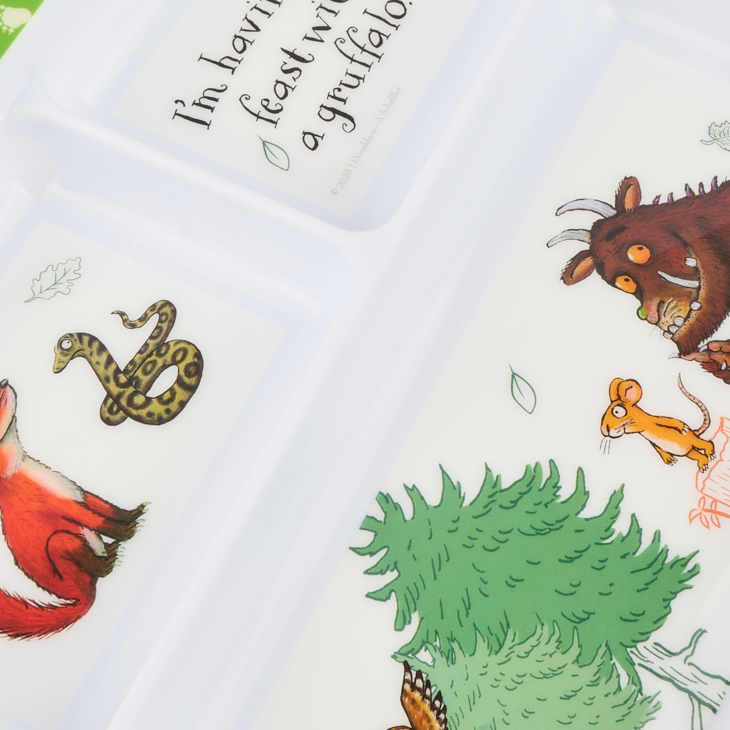 Gruffalo Children's Divided Dinner Plate - 3 Sections, BPA-Free Polypropylene, Green 4