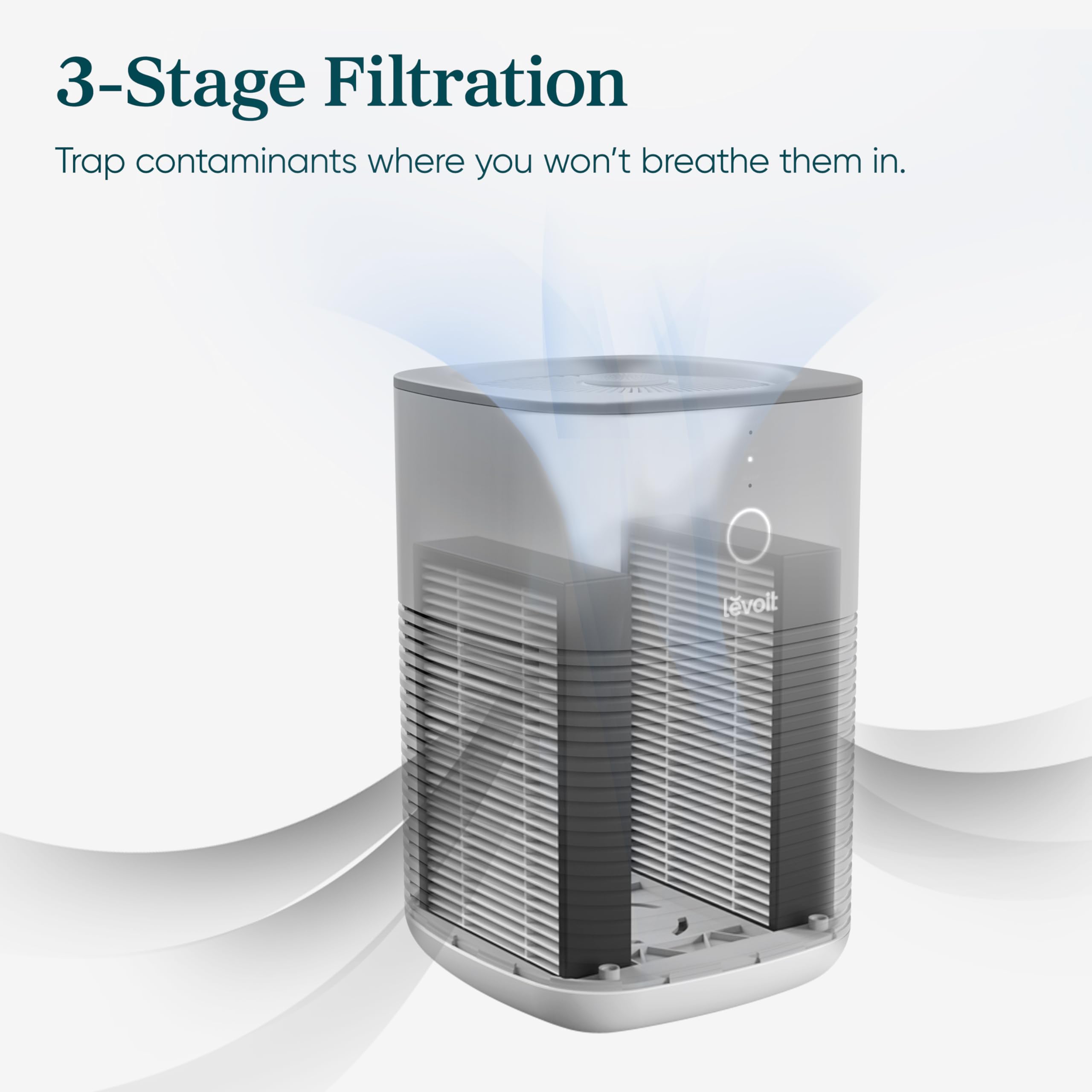 Levoit Air Purifier for Bedroom Home LV-H128 - Dual HEPA Filters, Aromatherapy Diffuser, Quiet Sleep Mode, Gray 8