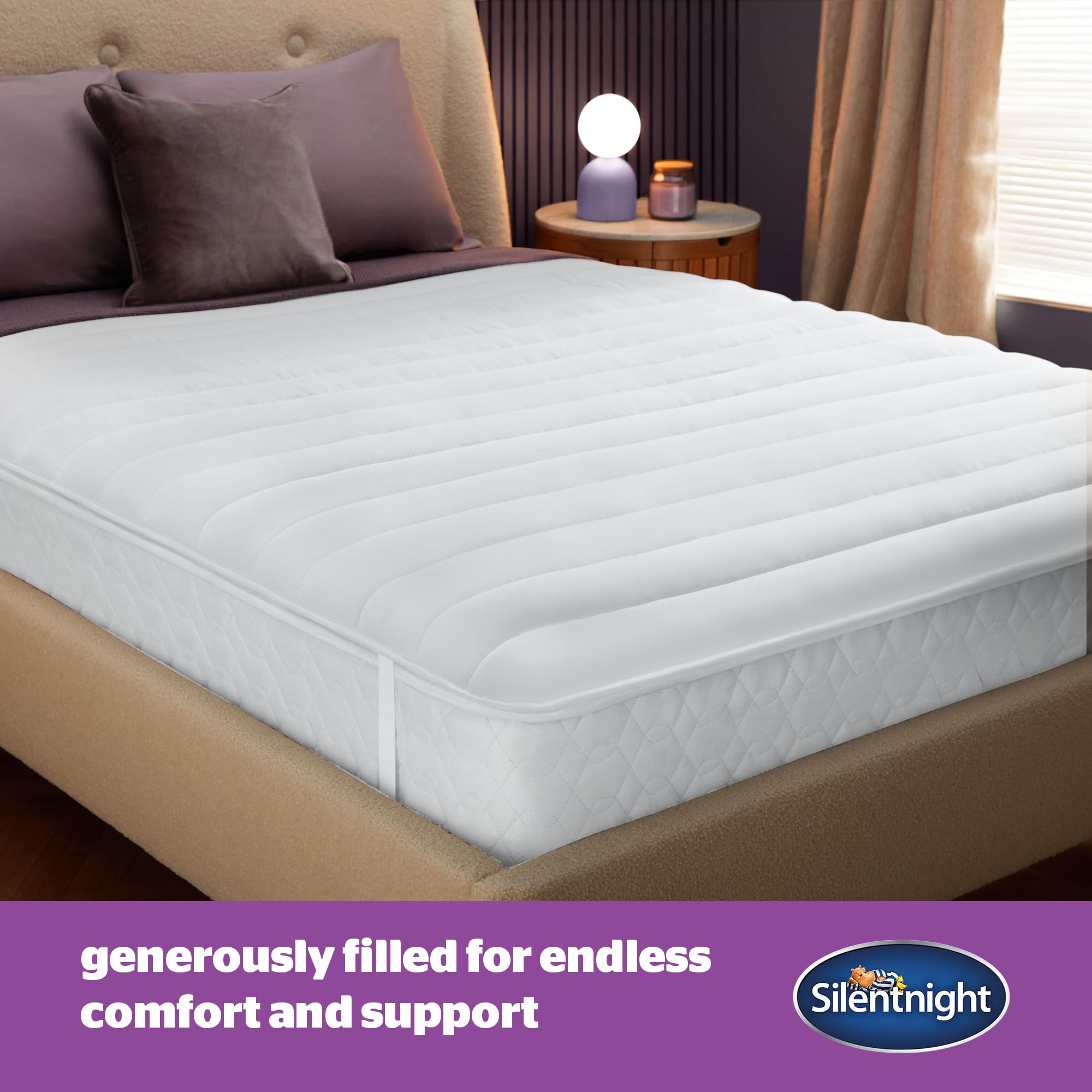 Silentnight Deep Sleep Mattress Topper - King Size (200x150cm) | Hypoallergenic & Machine Washable 2