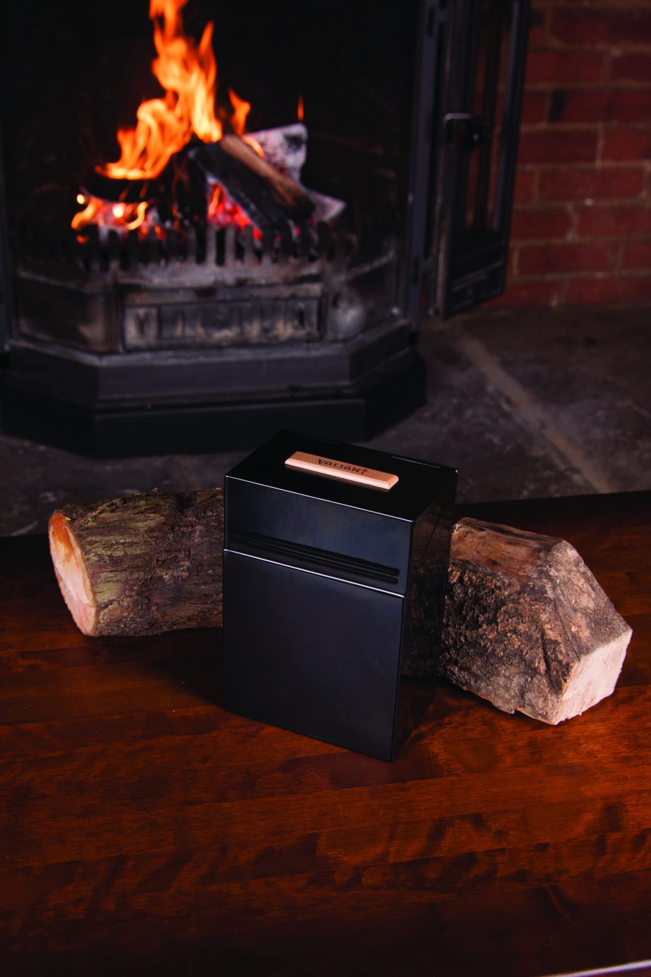 Valiant Fun Firelighter Storage Box - Compact Metal Container with Flip Top Lid | Black | 20.5cm x 14cm x 9cm 6
