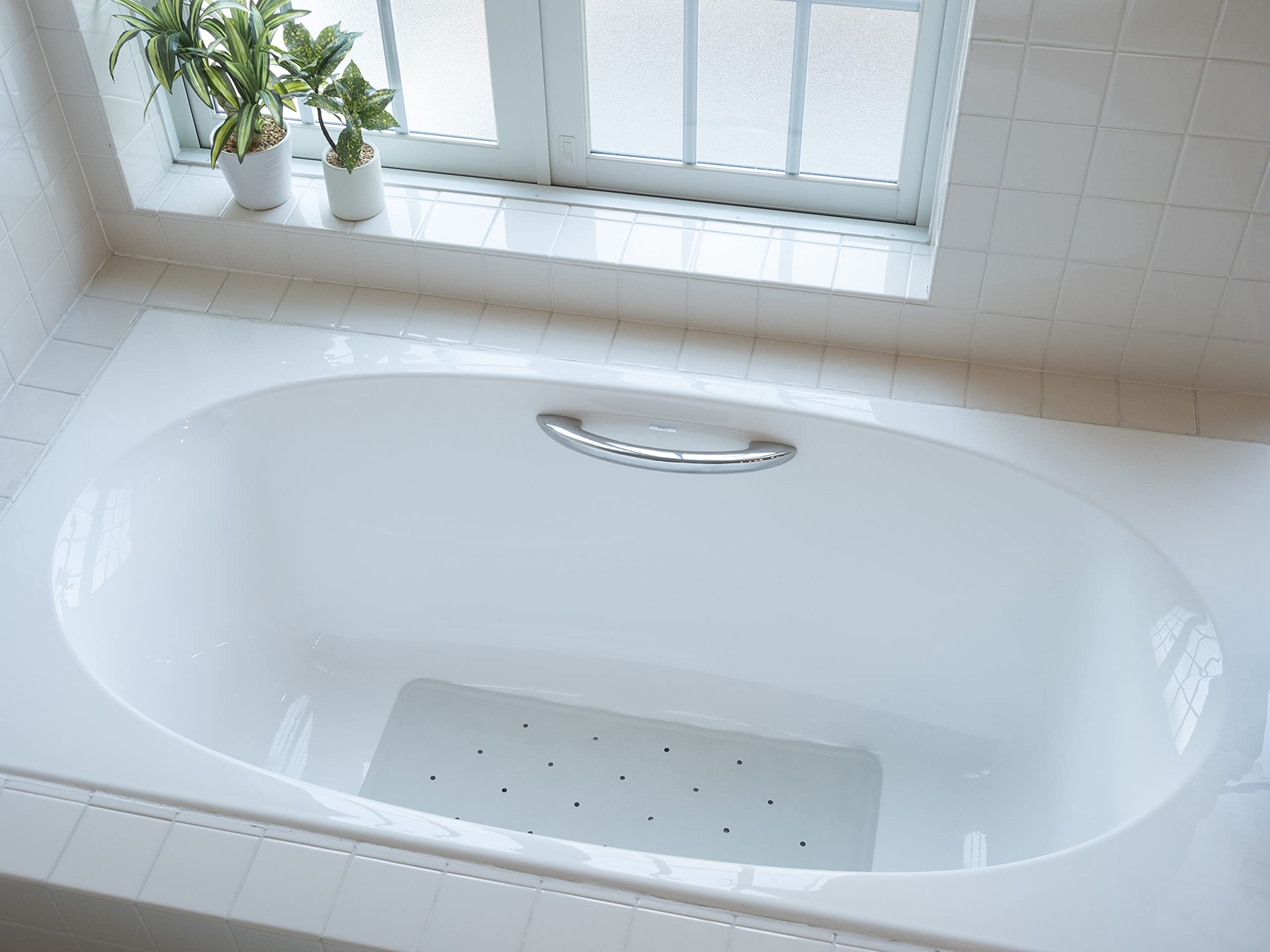 Croydex Rubagrip Non-Slip Bath Mat - Anti-Mould, Natural Rubber | 74 x 34 cm White 5