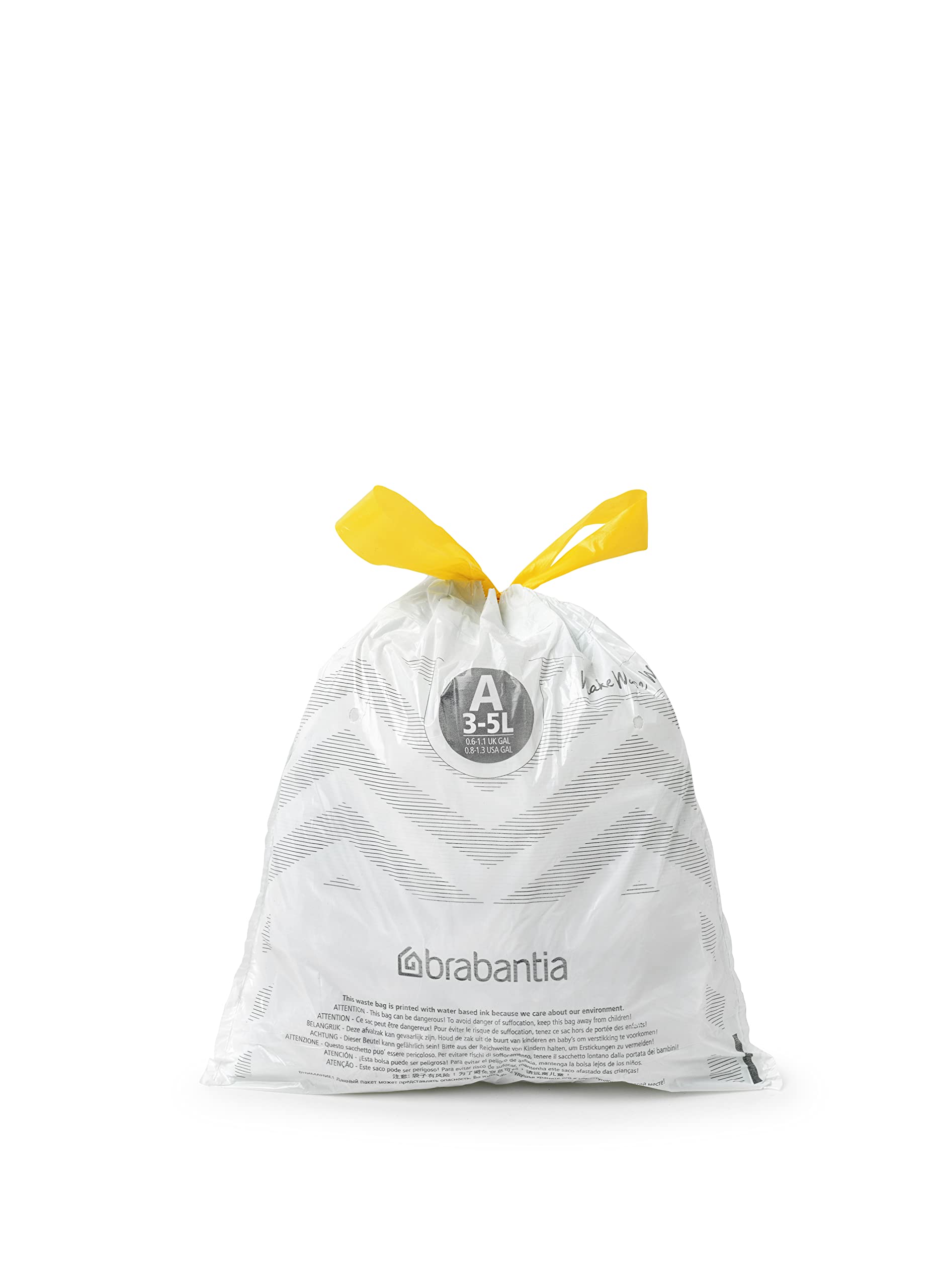 Brabantia PerfectFit Bin Liners - 3 Litre Size A, Tear-Resistant Plastic Bags with Tie Tape, 200 Count, White 5