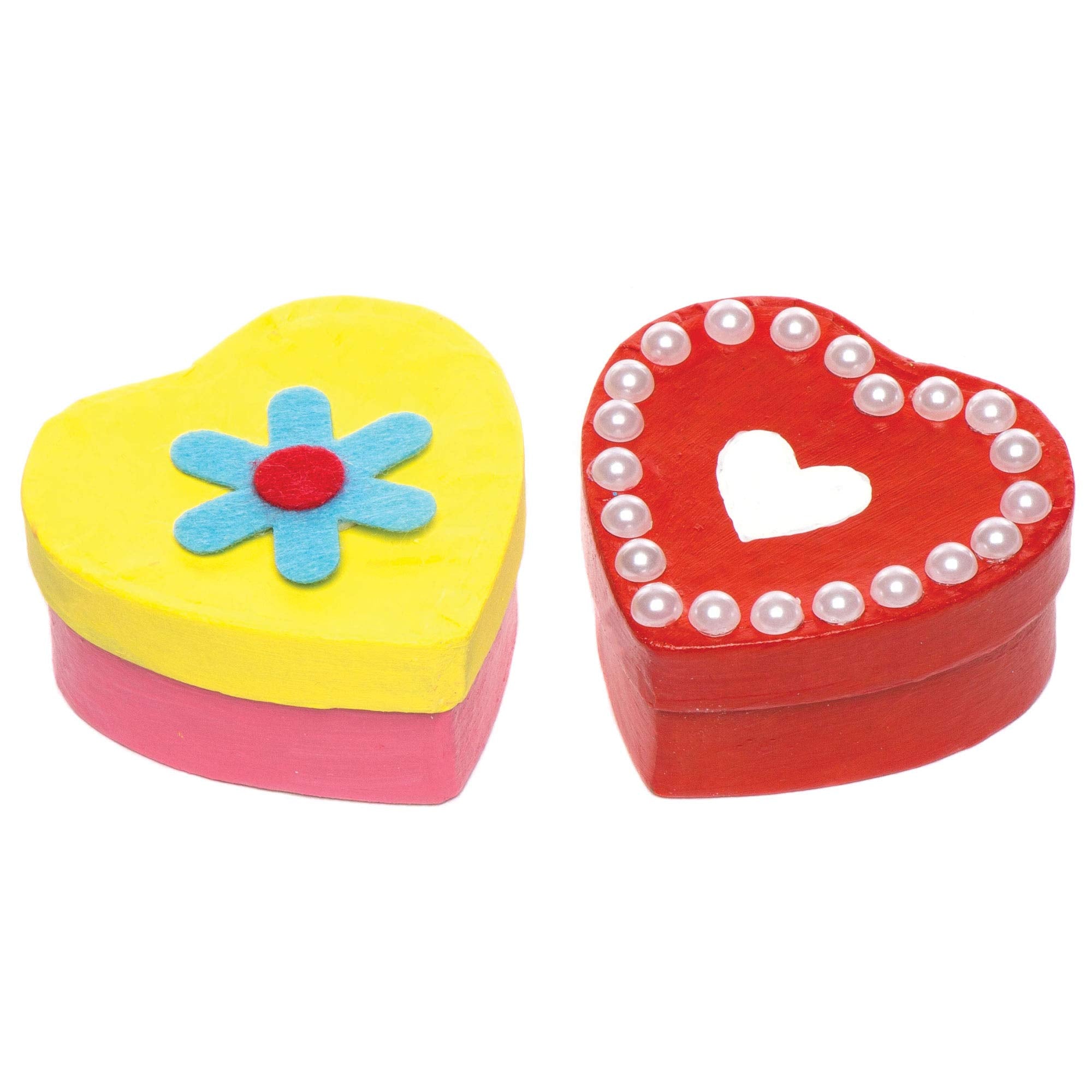 Baker Ross Heart Shaped Craft Boxes for Kids Painting & Decorating | Pack of 8 | 50mm 6