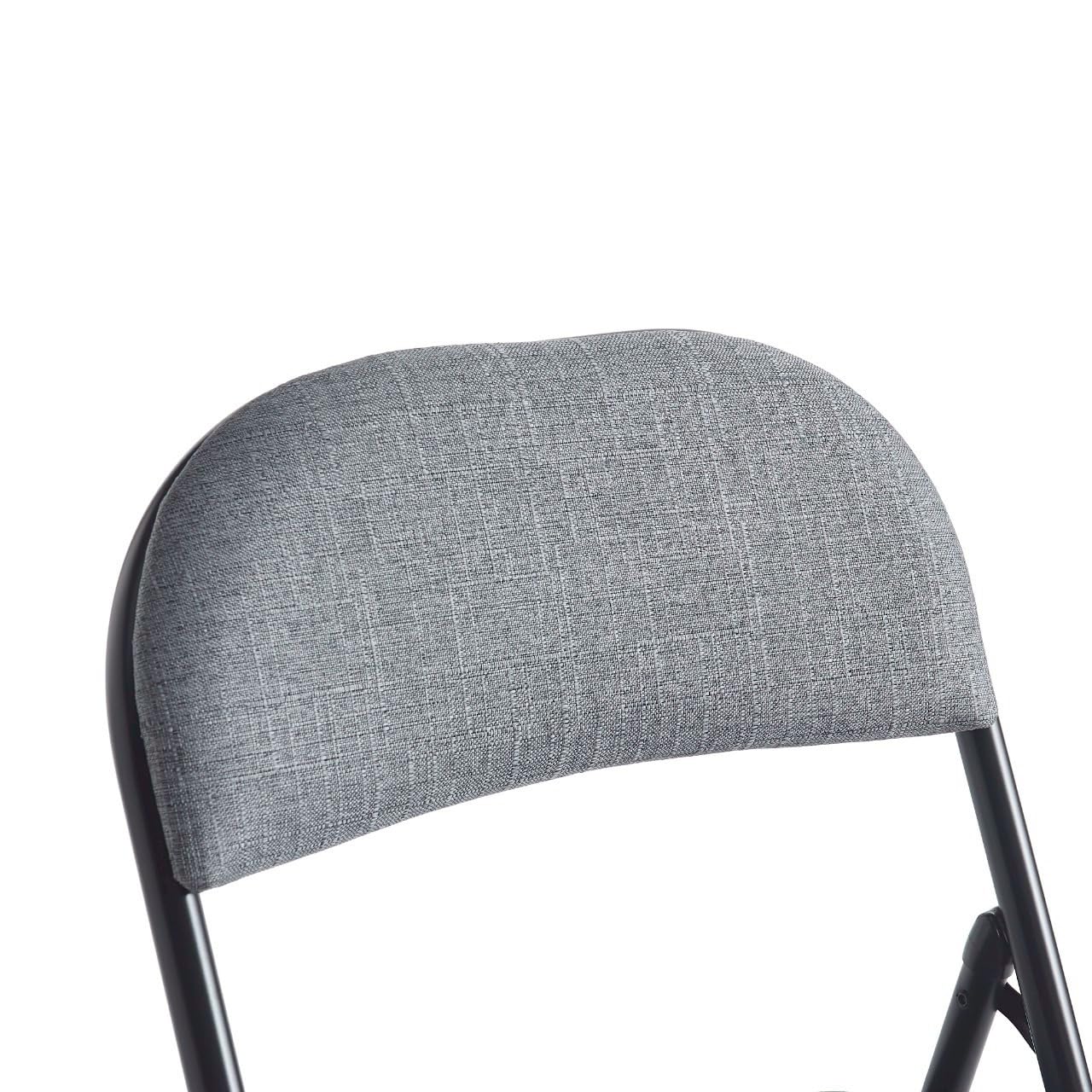 Build Rapido Padded Folding Chair - Heavy Duty Steel Frame | Grey | Oversized 9