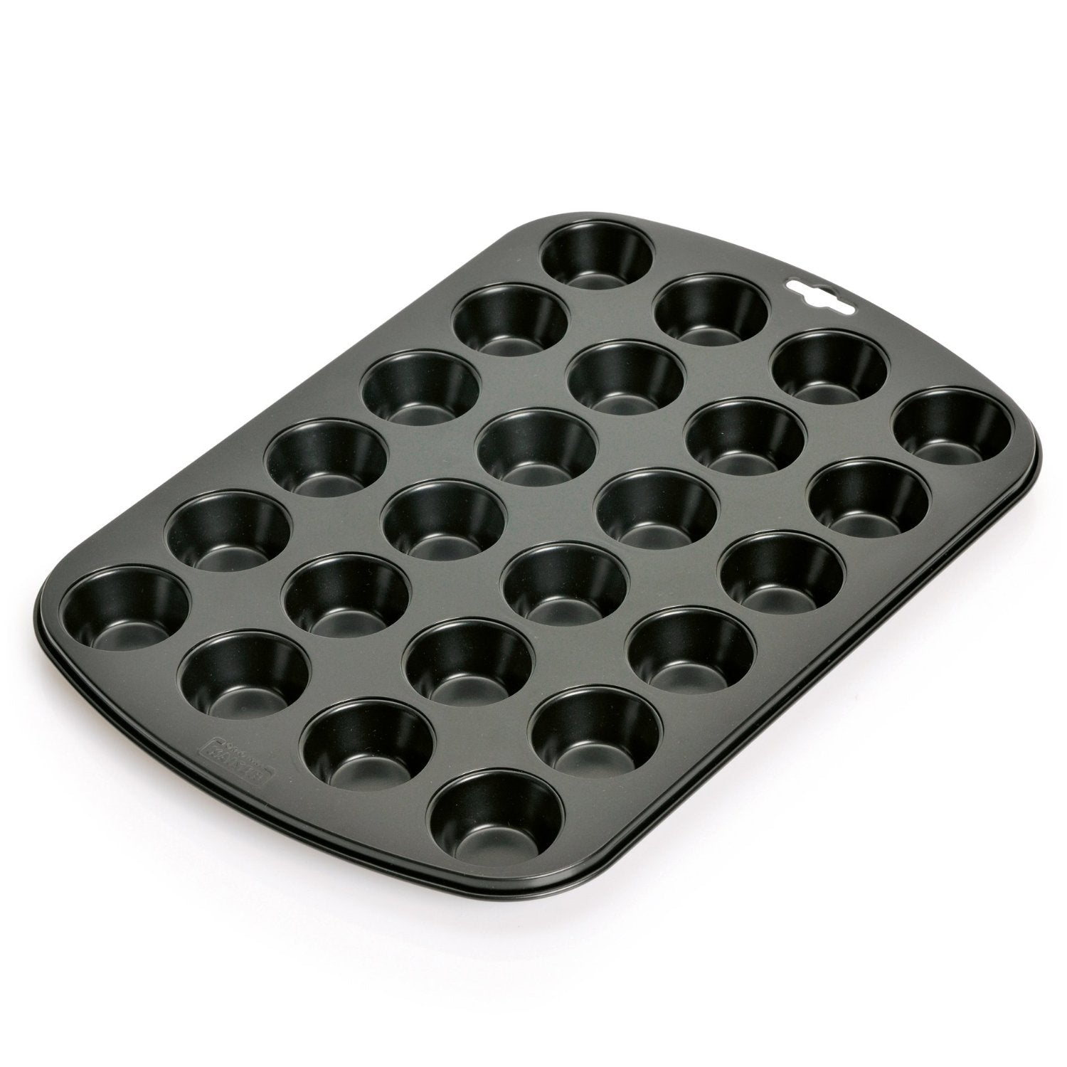 Prochef Teflon Non-Stick 24 Mini Cup Muffin Tray - Carbon Steel, Black | 38cm x 26cm 1