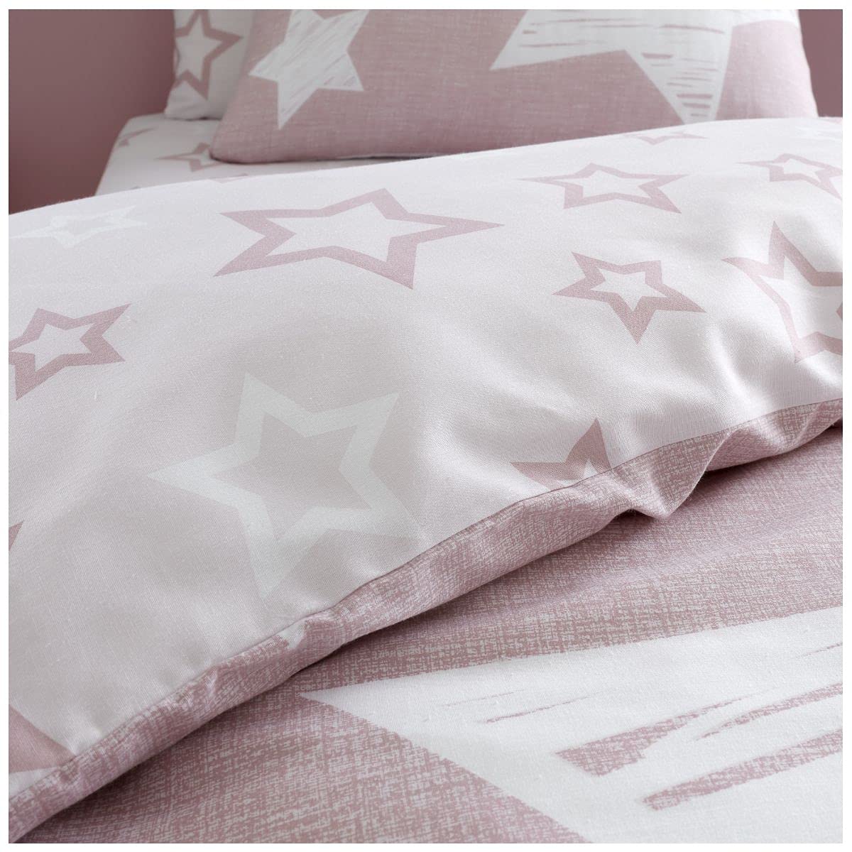 GC GAVENO CAVAILIA Kids Super Star Duvet Cover Set Single | Blush Pink Polycotton 4