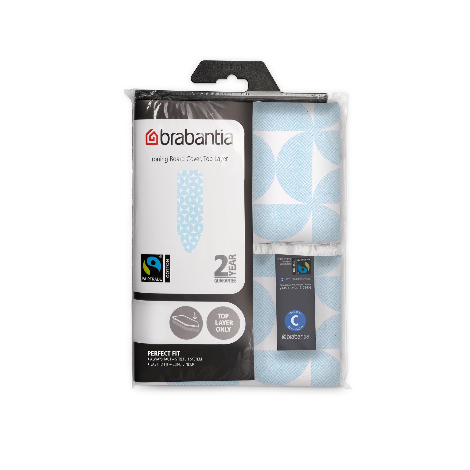 Brabantia Ironing Board Cover C - Fresh Breeze | 100% Cotton Top Layer | 2mm Foam Padding | 124x45 cm 2