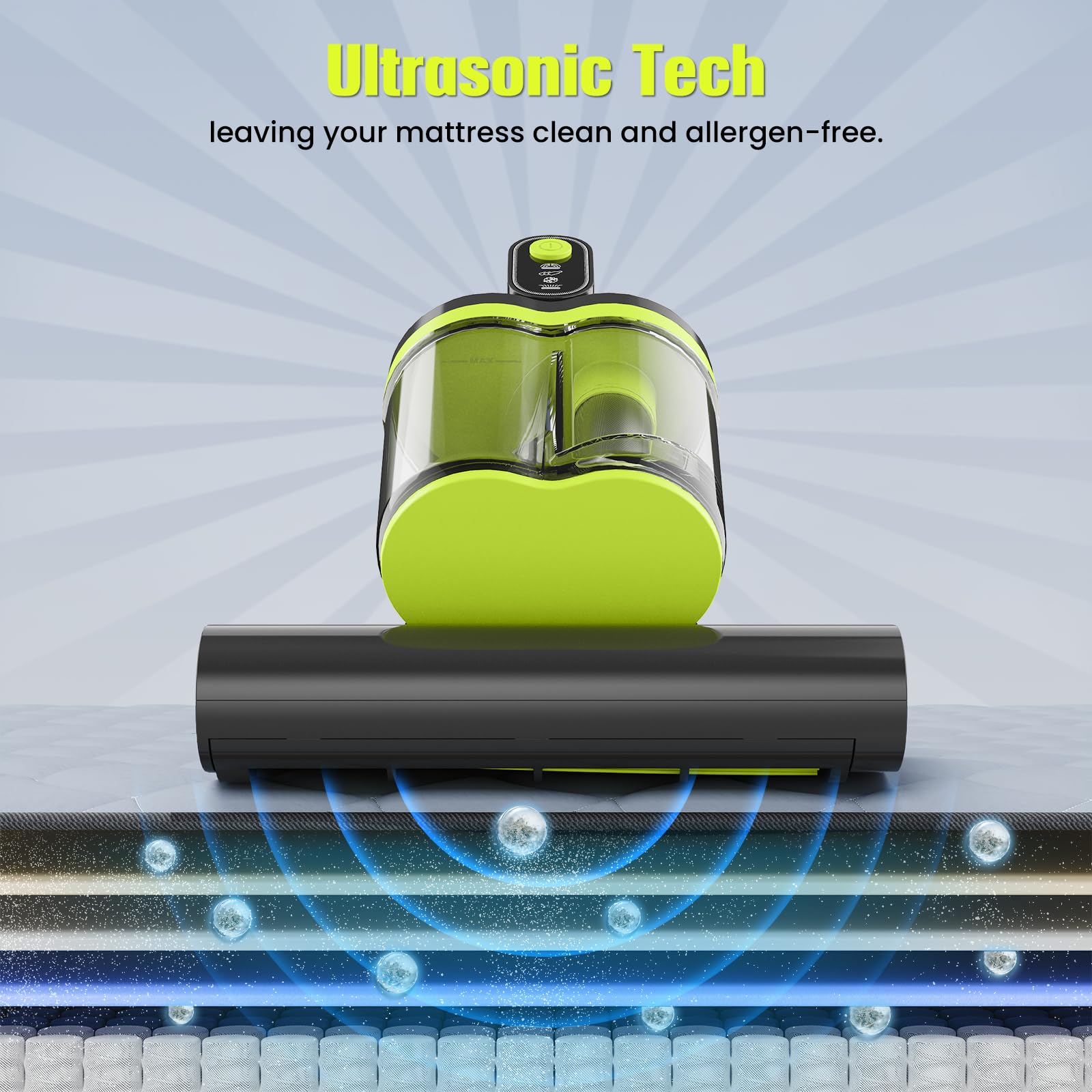HYCHIKA Mattress Vacuum Cleaner - 16kPa Suction, 5-in-1 Deep Cleaning with UV-C Light & Heat 4
