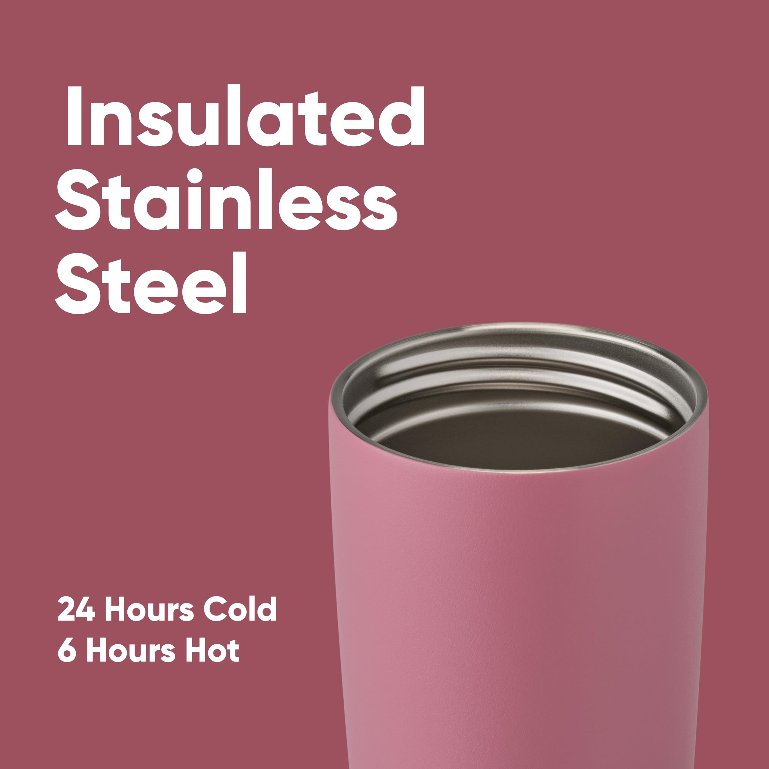Owala SmoothSip Slider Insulated Stainless Steel Coffee Tumbler 590ml | Leak-Proof | Hot 6 Hrs/Cold 24 Hrs 4