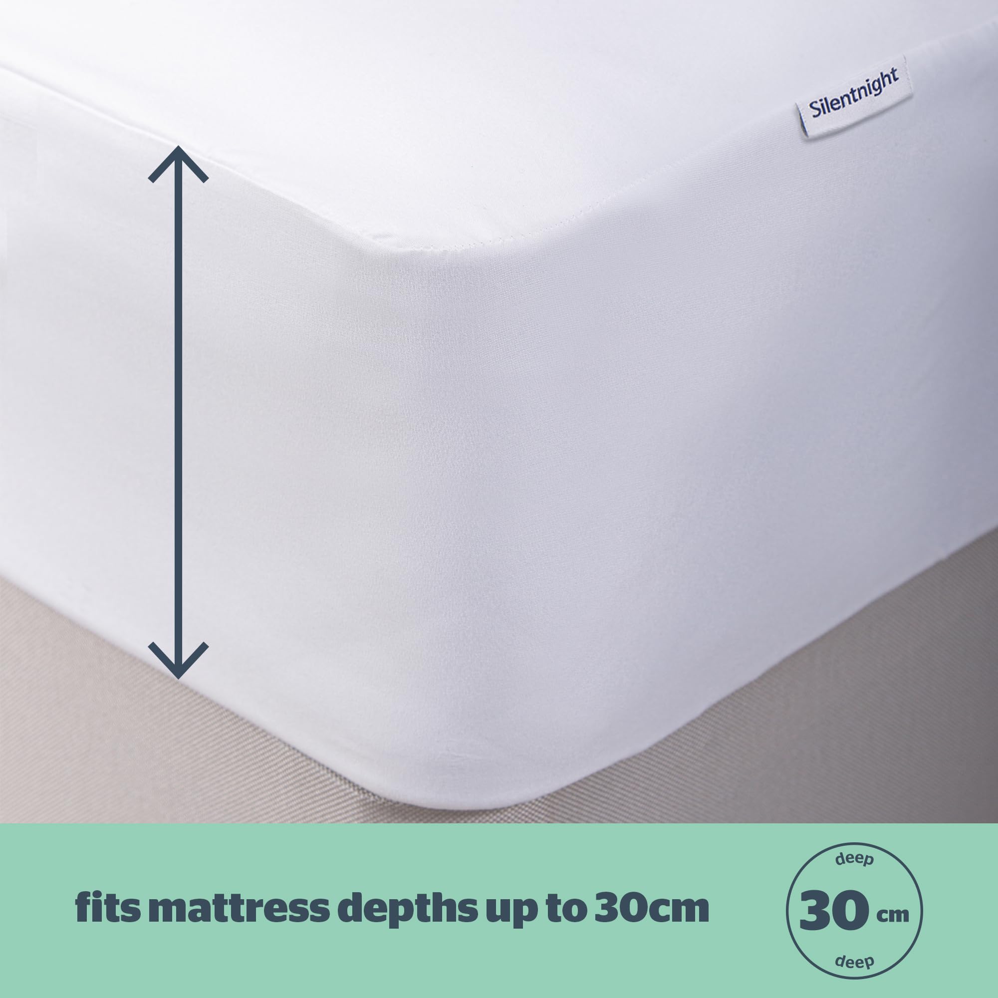Silentnight Waterproof Mattress Protector - King Size | 30cm Deep Fitted Skirt | Hypoallergenic 4